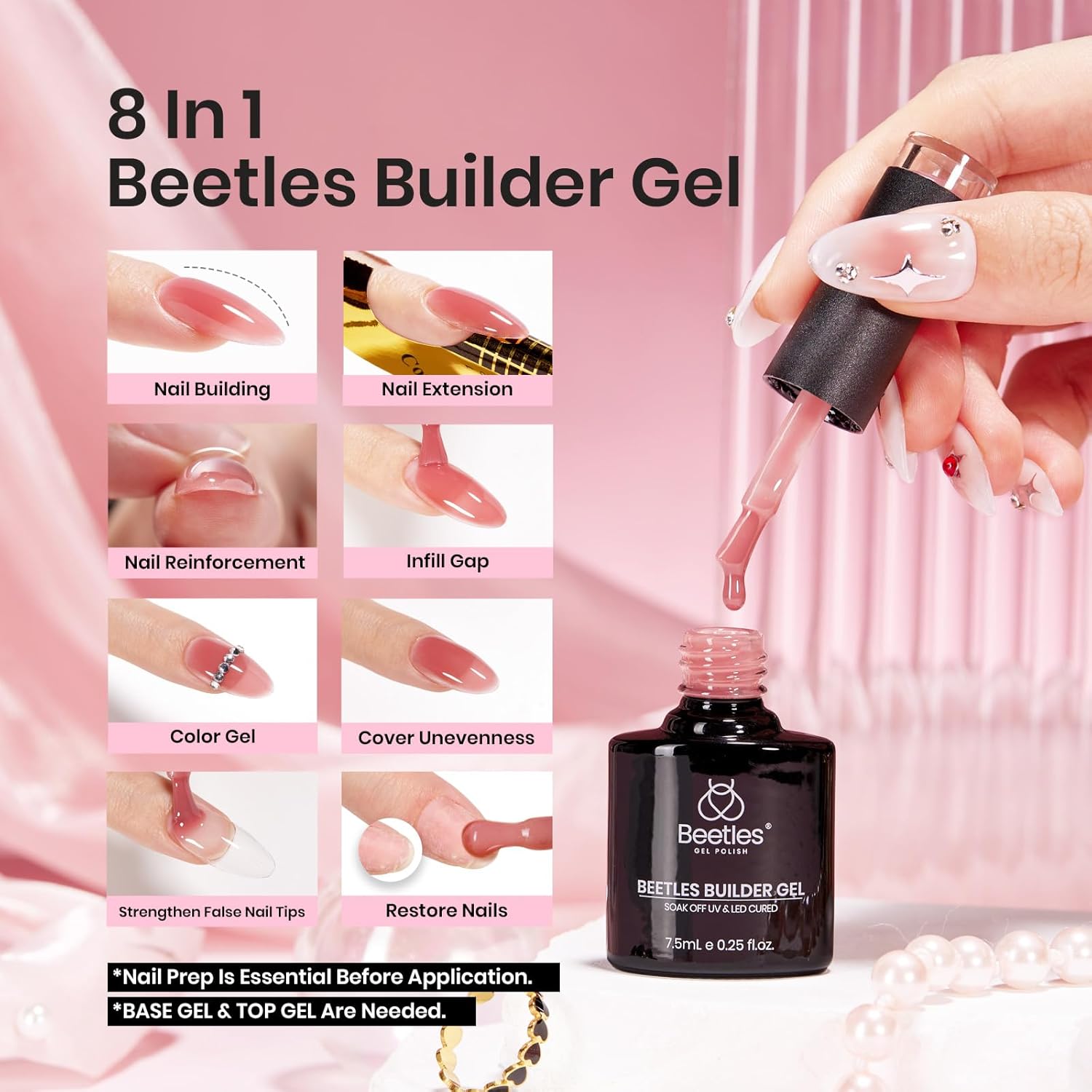 Nude Pink-6 Colors Builder Nail Gel Set