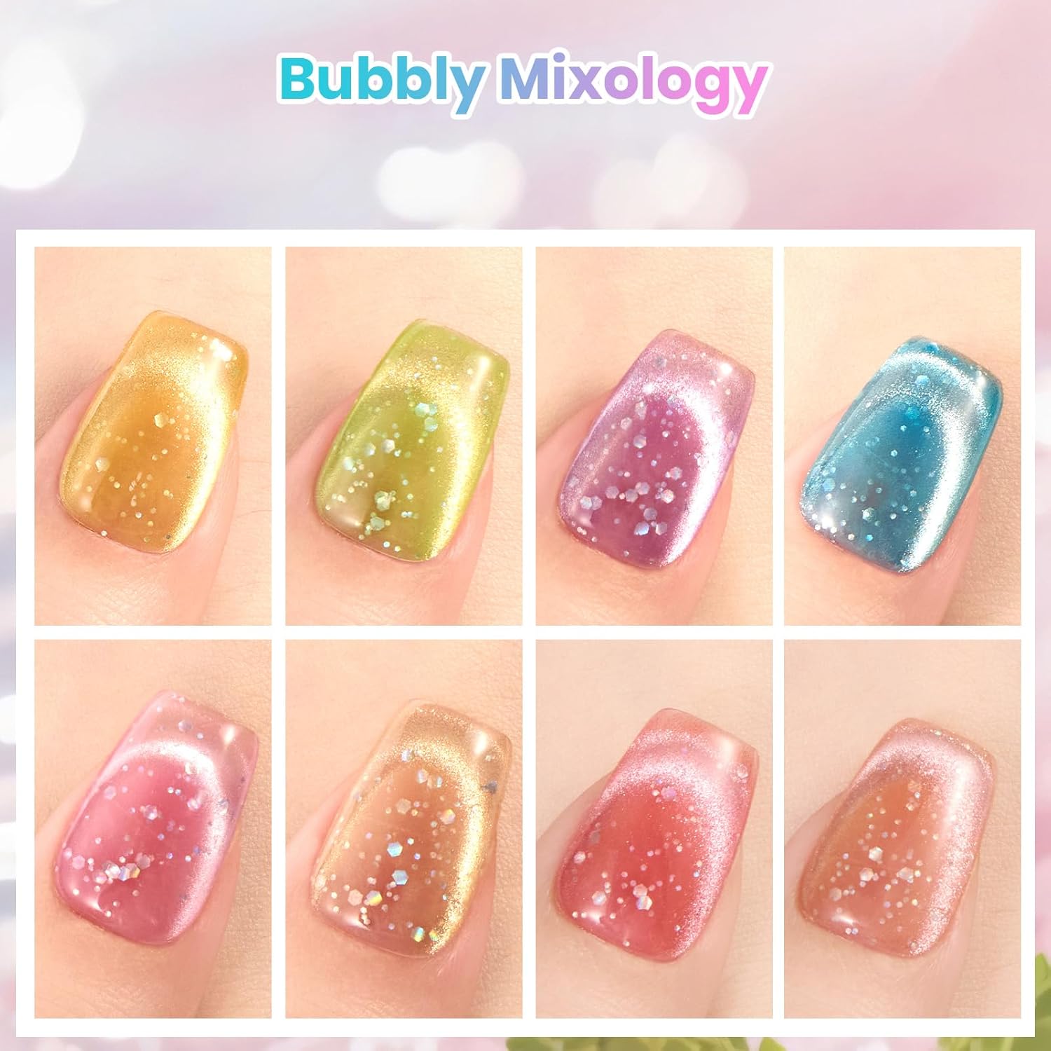 Beetles Bubbly Mixology Cat Eye Gel Nail Polish Set - 8 Colors