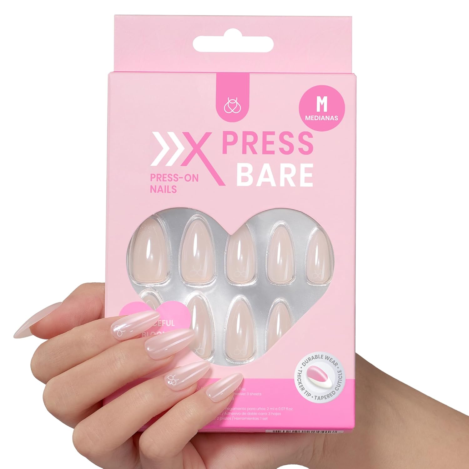 Beetles Press on Nails | Medium Almond 15 Sizes-30Pcs