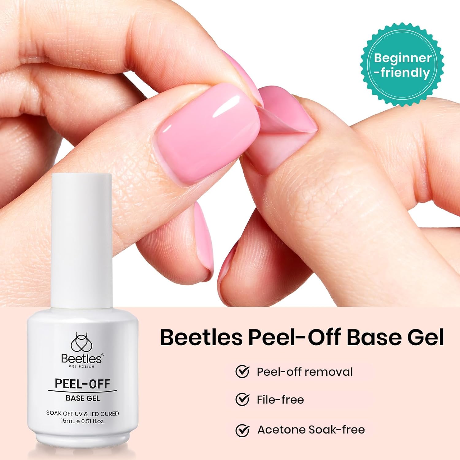 Beetles Peel Off Base Gel | 15ML