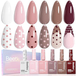Hema Free Nude Brown - Colorful Bottle 6 Color Each 15ml Pink Gel Polish