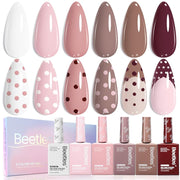 Hema Free Nude Brown - Colorful Bottle 6 Color Each 15ml Pink Gel Polish