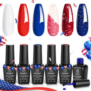 Red Blue White | 6 Colors Gel Polish Set