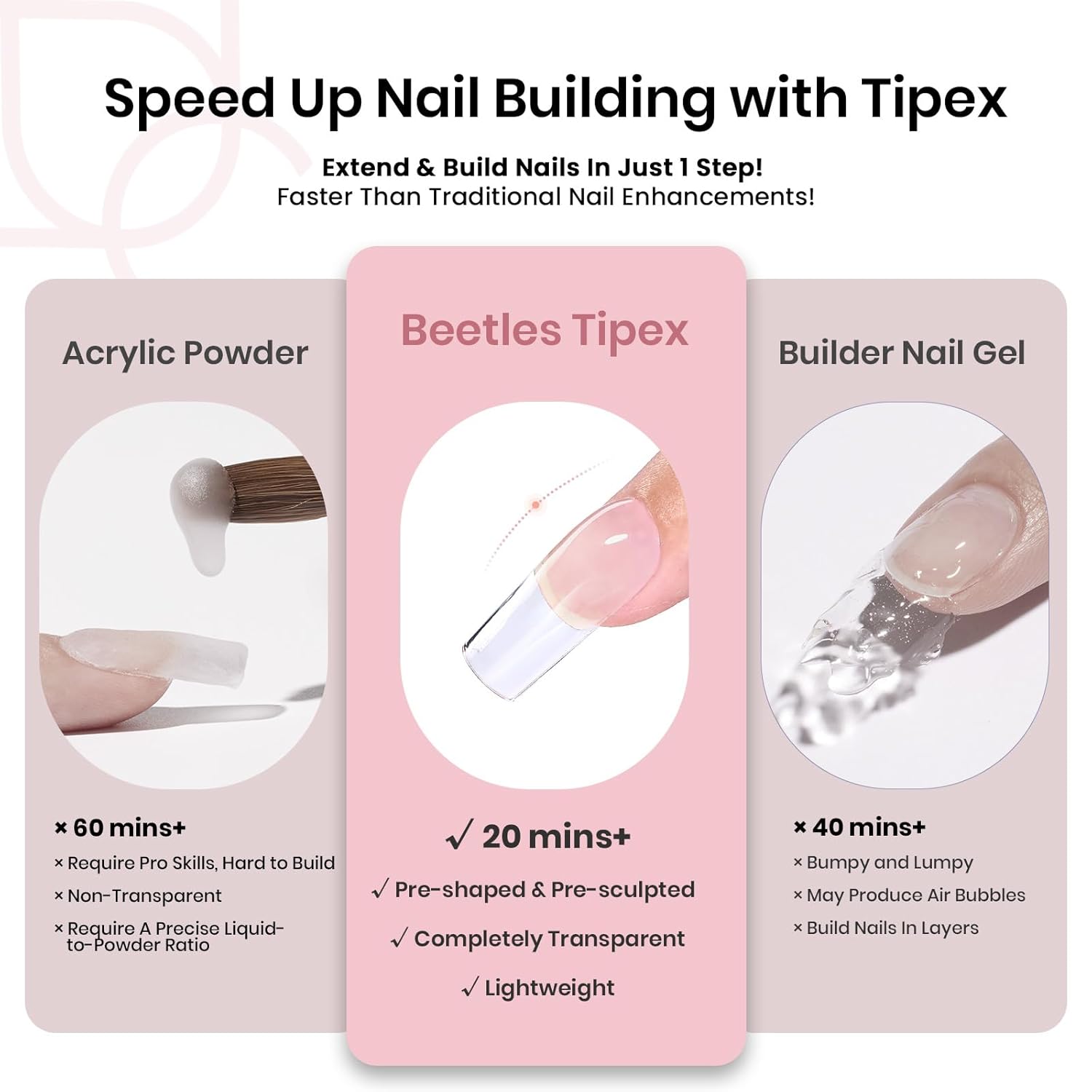 Tipex Medium Square Half Matte Nail Tips Kit | 224pcs