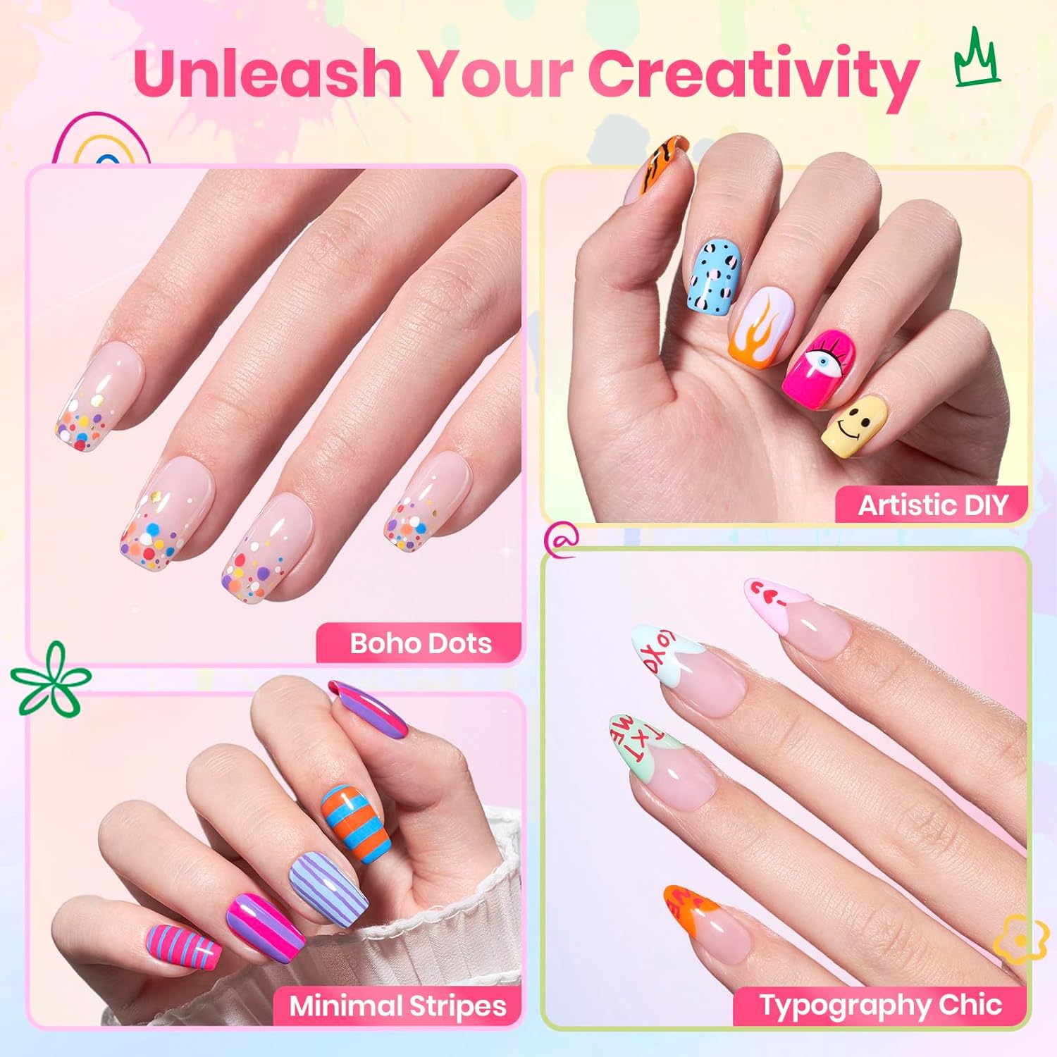 Beetles 12 Colors Nail Art Pens, 0.5mm Fine Line Quick Air Drying Acrylic Paint Markers