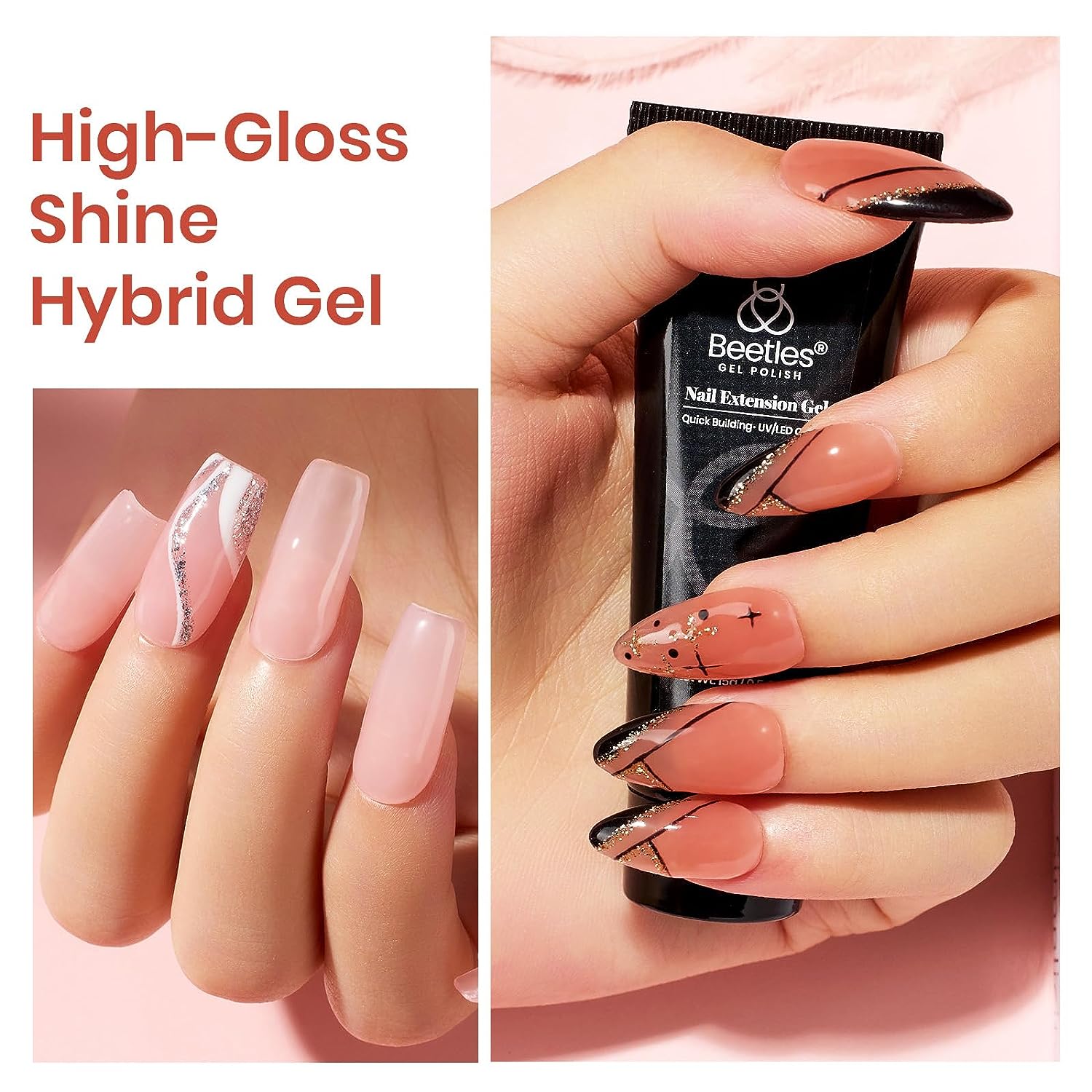 Gentle Treatment - 6 Colors Poly Nail Extension Gel 15g with Uv Light Starter Kit