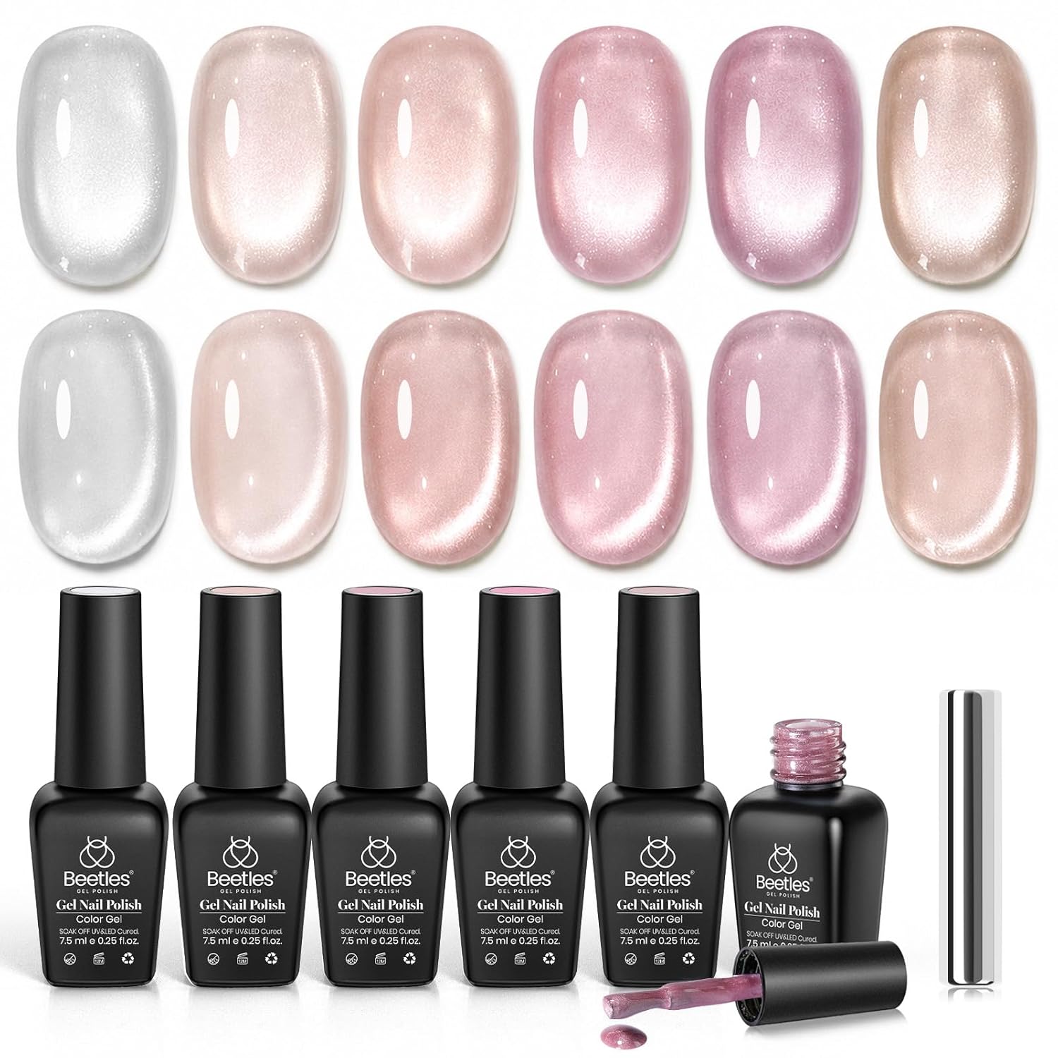 Shimmer Glass Cat Eye 6 Colors Gel Polish Set
