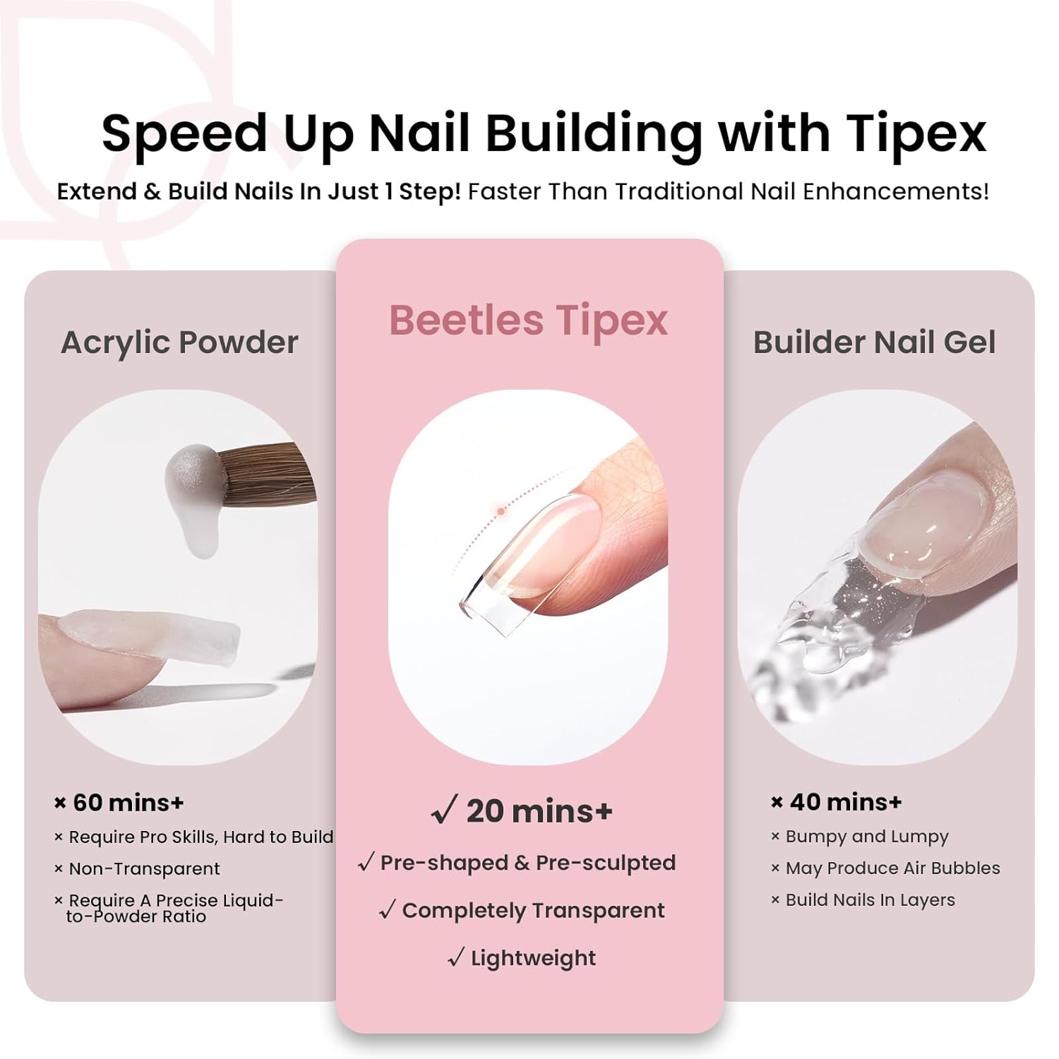 Beetles Short Square Tipex Nail Tips|512pcs