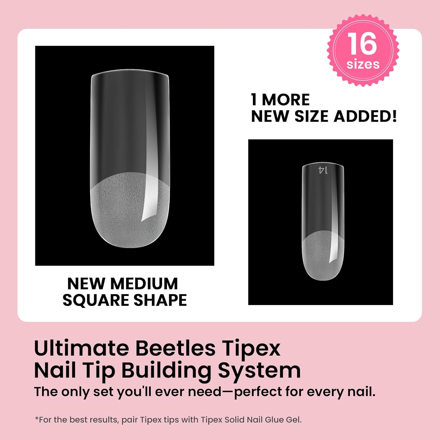Tipex Medium Square Half Matte Nail Tips Kit | 224pcs