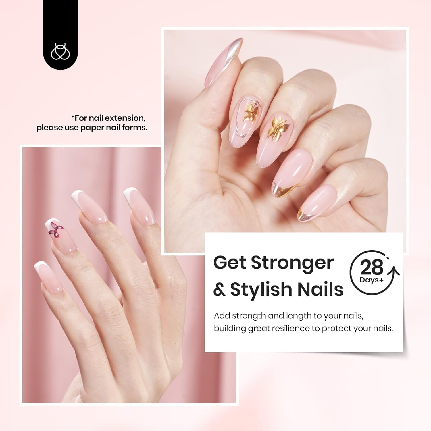 Beetles HEMA-Free Pink Builder Gel Nail Protection Trio Set