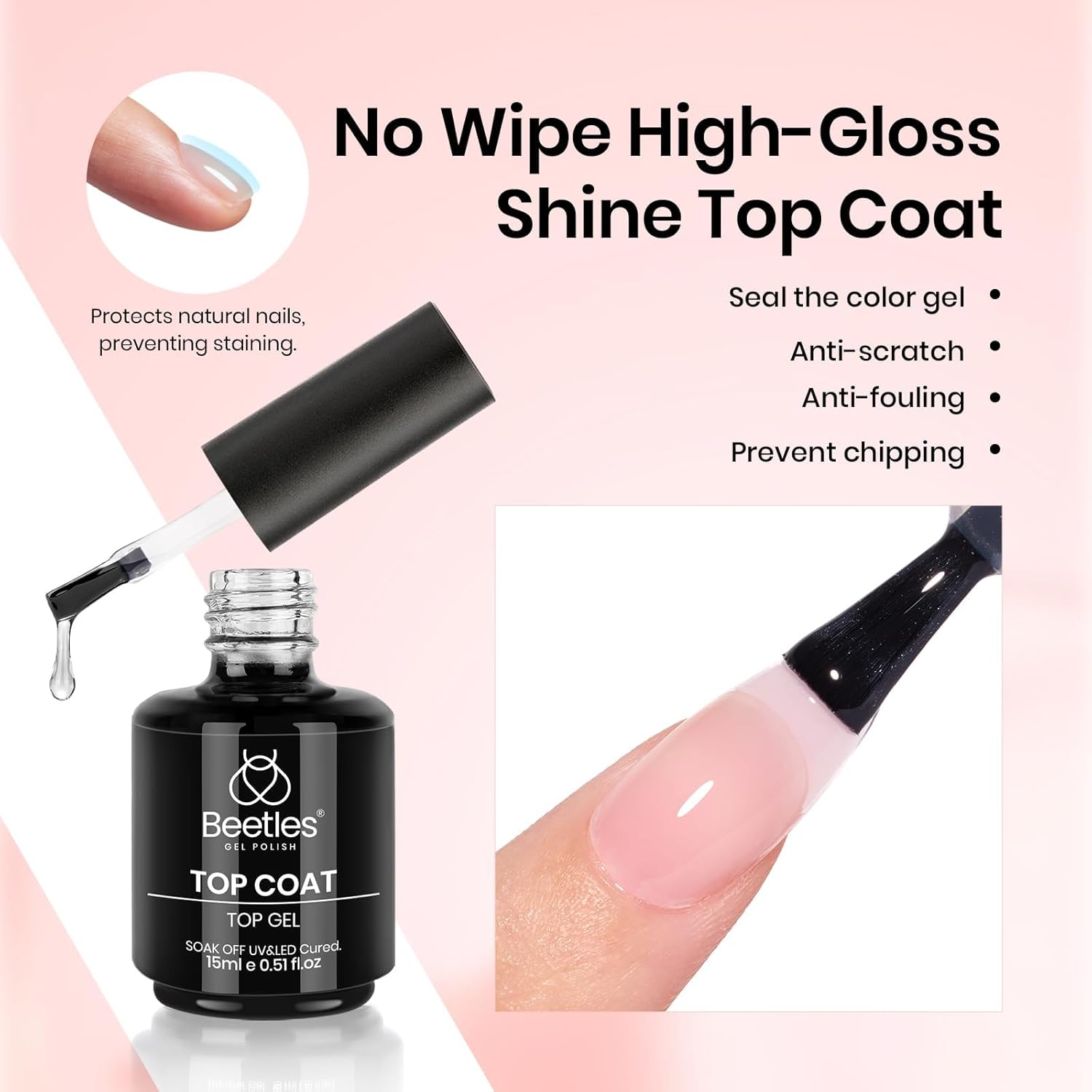 Beetles Nail Protection Trio Set Hema-Free Pink Builder Gel Get Stronger Nails