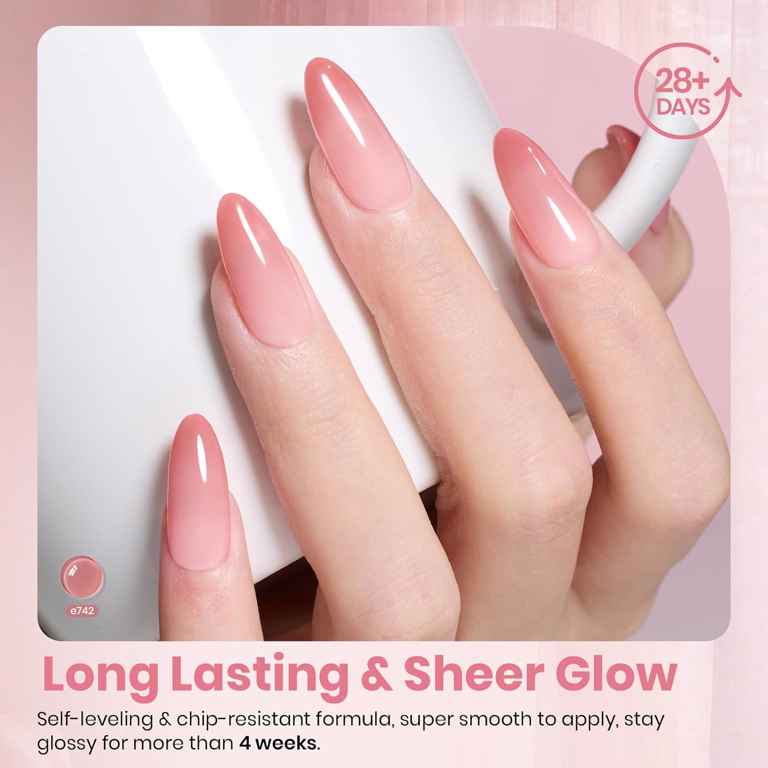 Beetles Sheer Blush Nude Gel Nail Polish Set - 6 Colors Summer Nails 15ML Nude Pink Brown Neutral Jelly Gel Polish Kit Sheer Translucent Effect Soak Off UV Nail Art Design Manicure Gift for Women