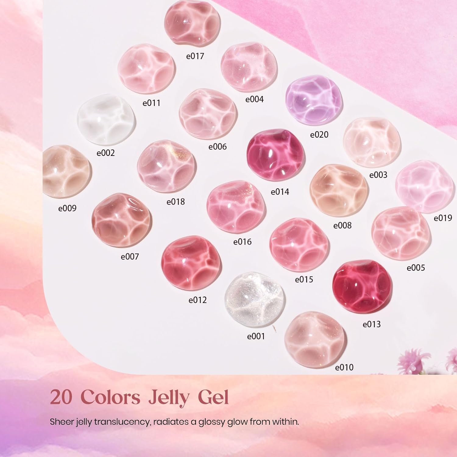 Nude Paradise-20 Gel Colors Set with Top and Base Coat (5ml/Each)