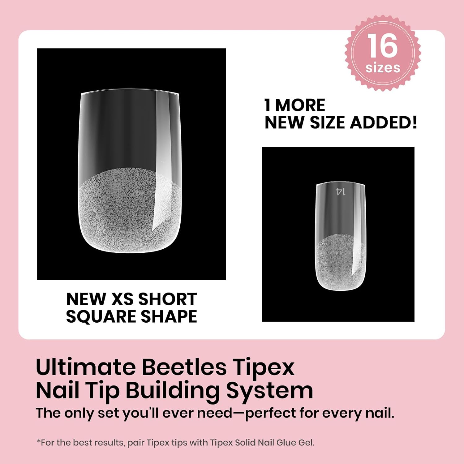 Beetles Short Square Tipex Nail Tips|192pcs
