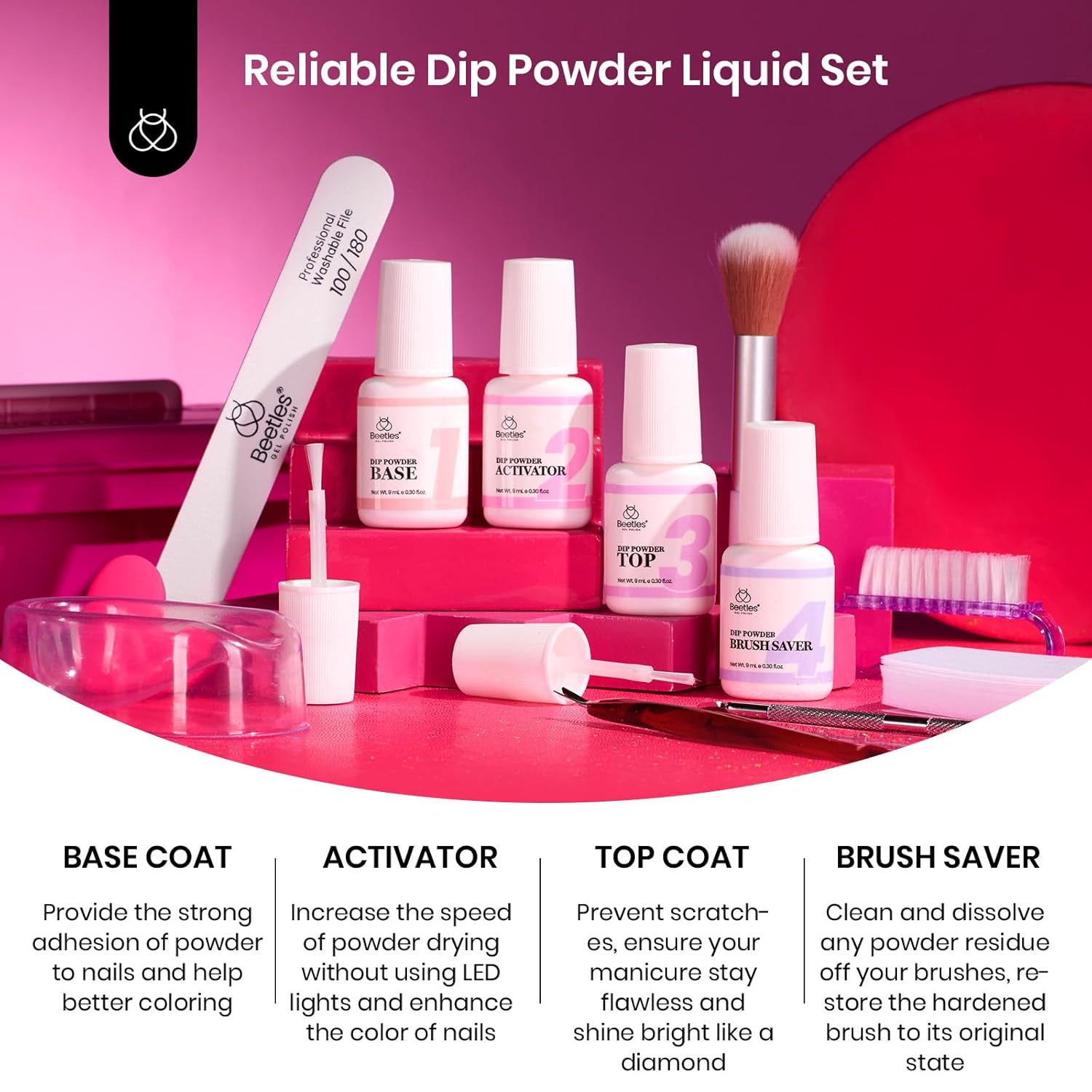 Love of Pink-Beetles 7 Colors Dip Powder Kit