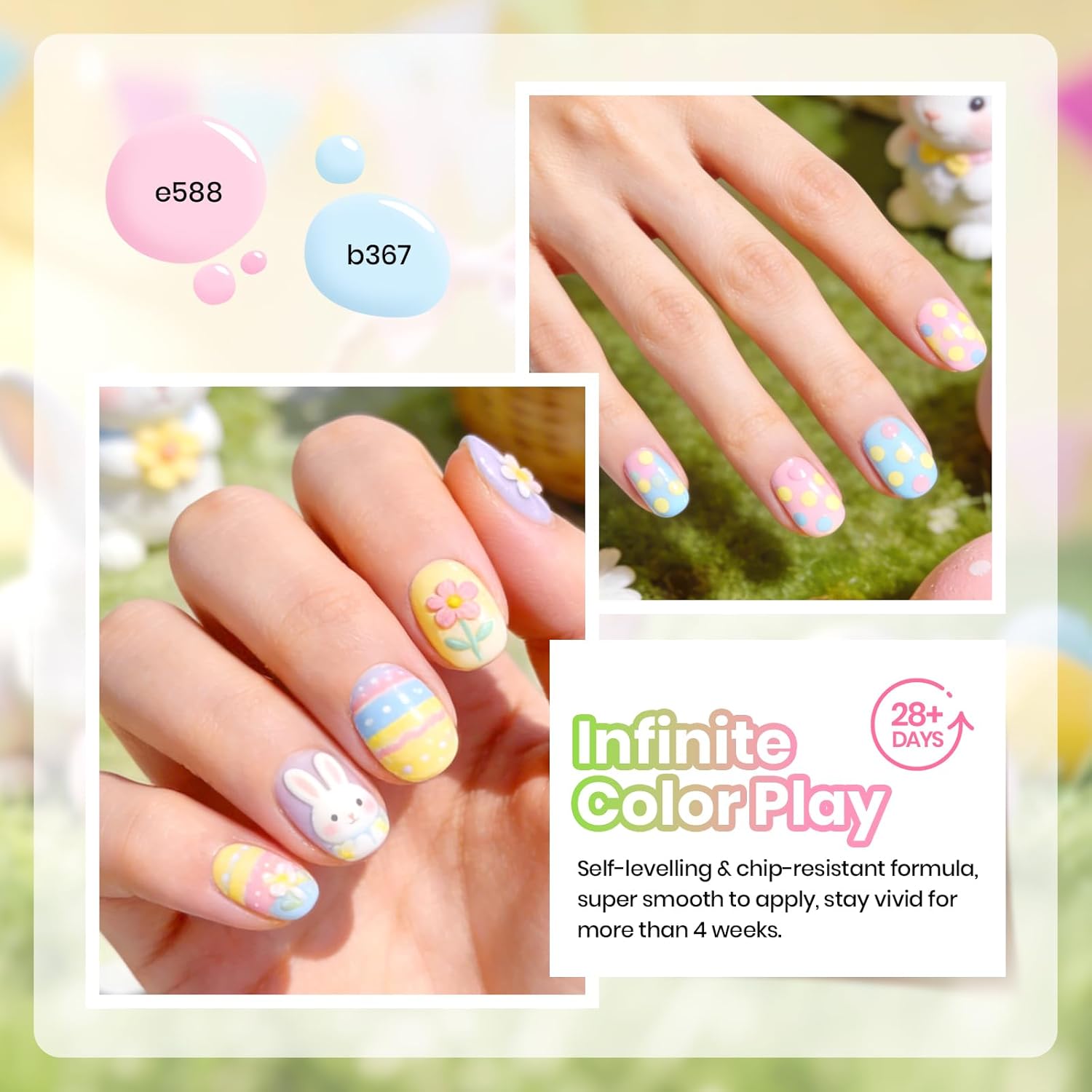 Easter Pastel Polka Dot - Spring Nails 6 Colors Set