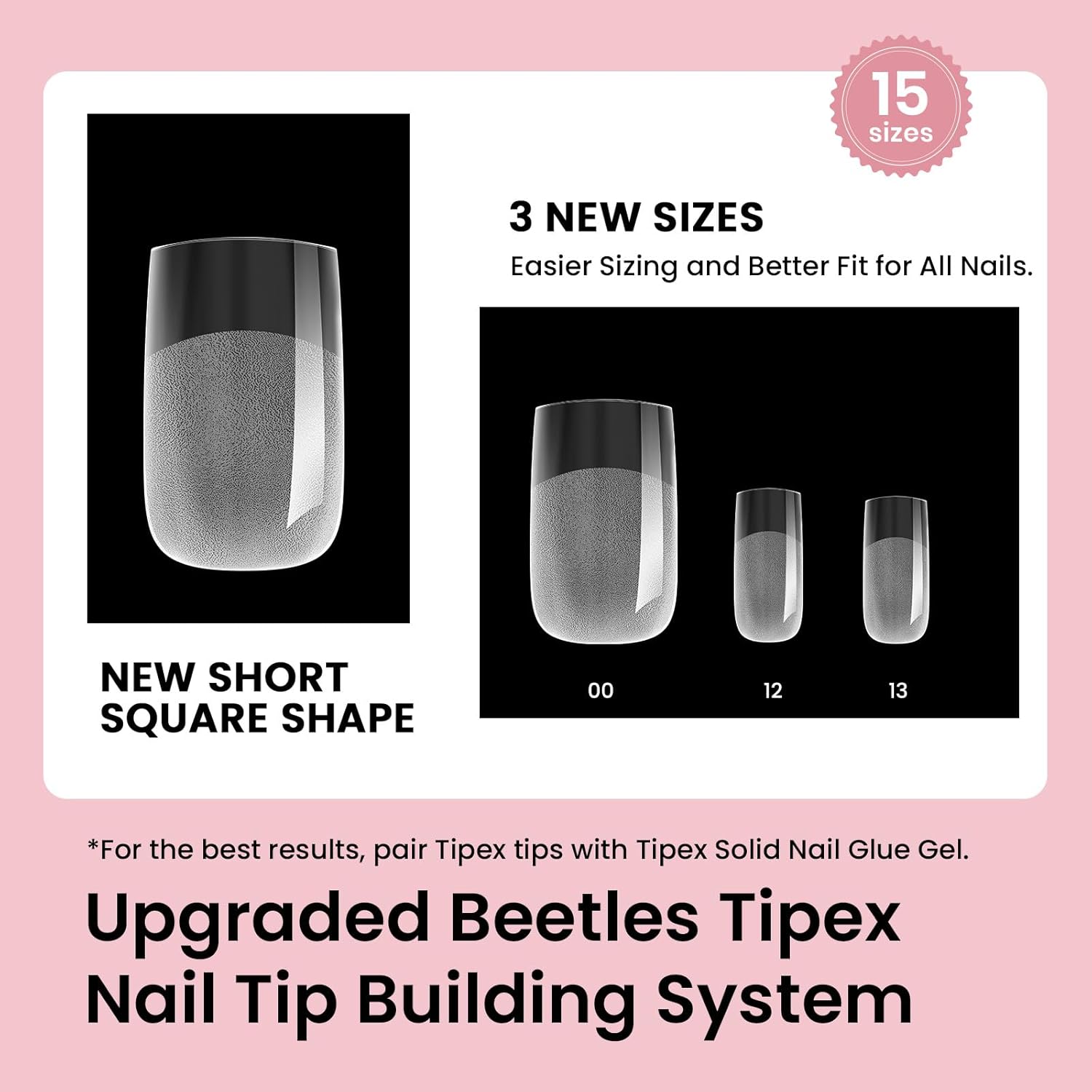 Beetles Short Coffin Tipex Nail Tips|180pcs