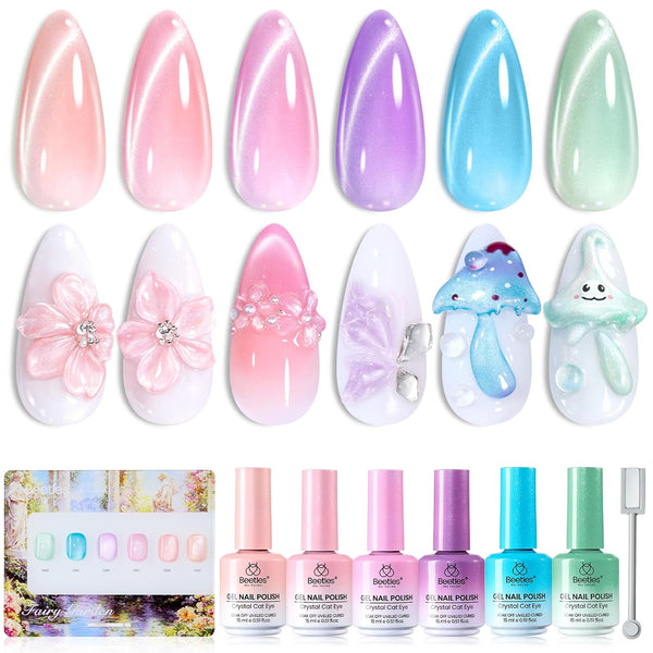 Fairy Garden- Spring Nails 6 Colors Cat Eye Gel Nail Polish Set