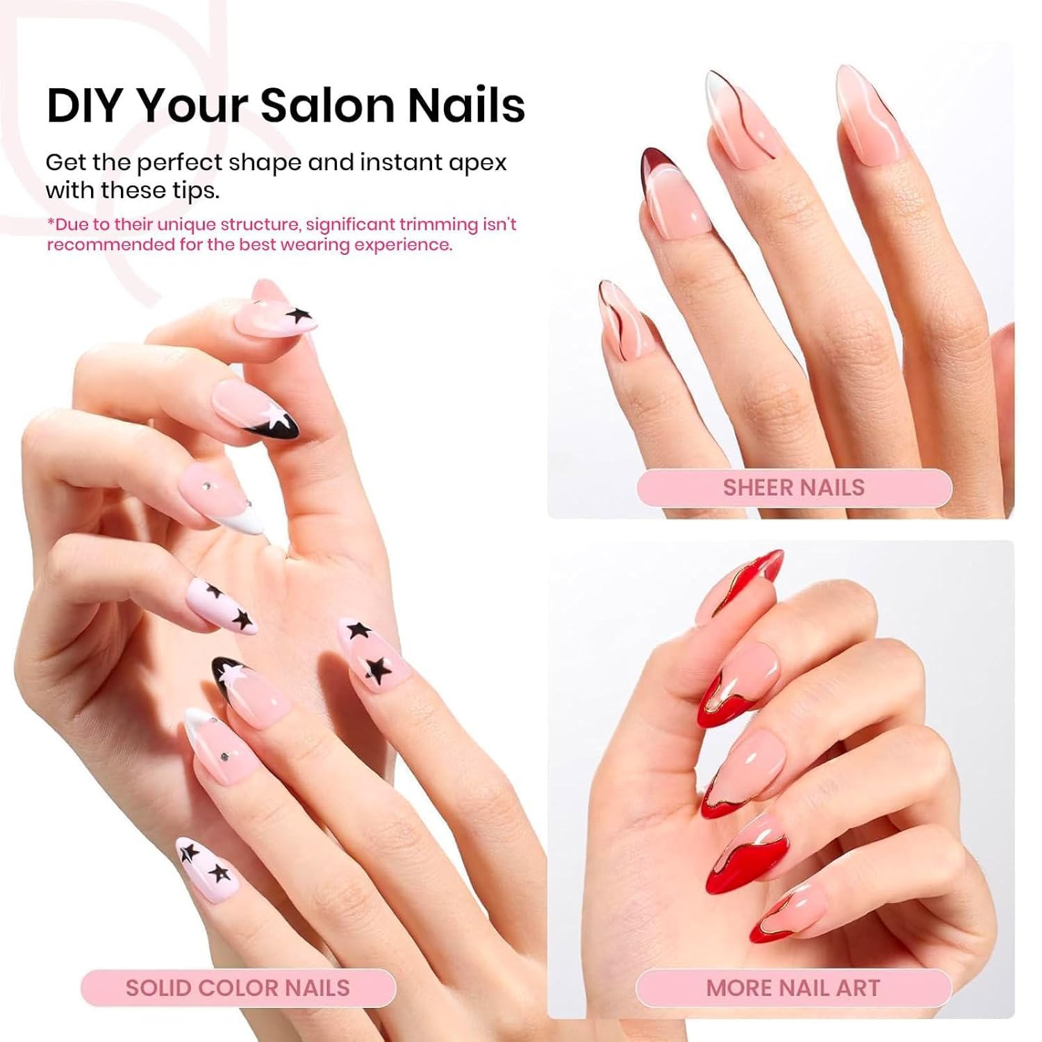 Beetles Almond Medium Tipex Nail Tips | 192 pcs