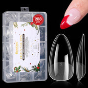 Beetles Gel Nail Tips Etch X Almond Short 288pcs 12 sizes