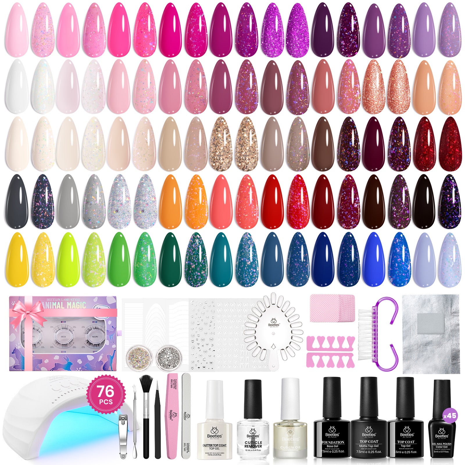 ST238 Manicure Kit: 45 Gel Colors, Tools, Accessories, and Care Essentials