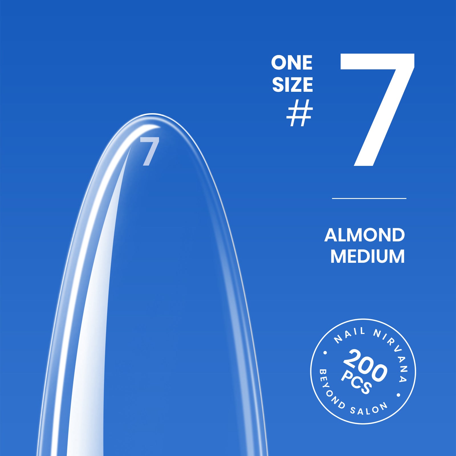Beetles Gel Tips Refill Pack Medium Almond Shape, 200pcs Number 0 Separate Size Pre-shaped Clear Full Cover False Nails, Easy Nail Extensions Acrylic Nails False Press on Nail Tips