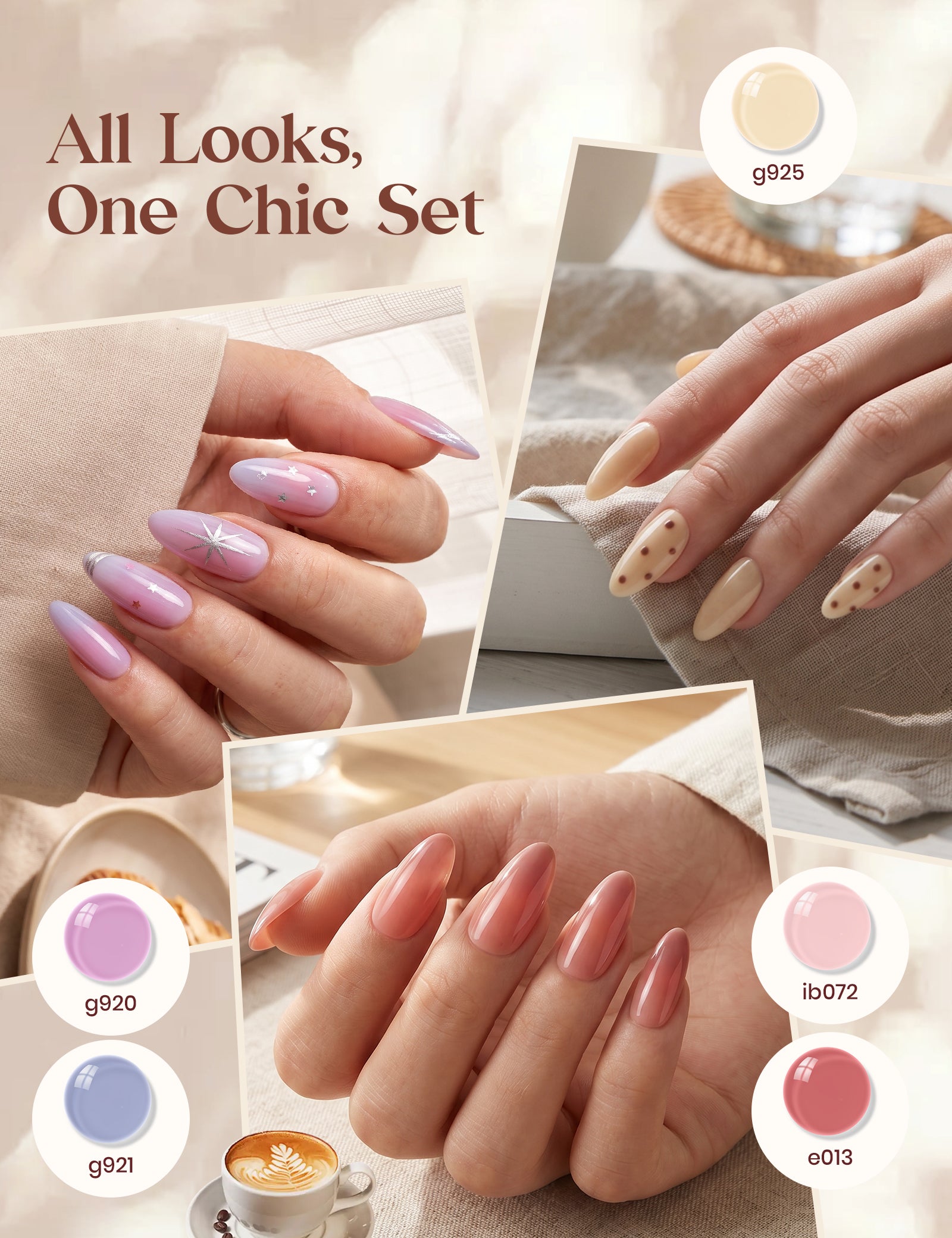 Beetles Soft Moments 20 Colors Jelly Gel Nail Polish Kit 15ML Each