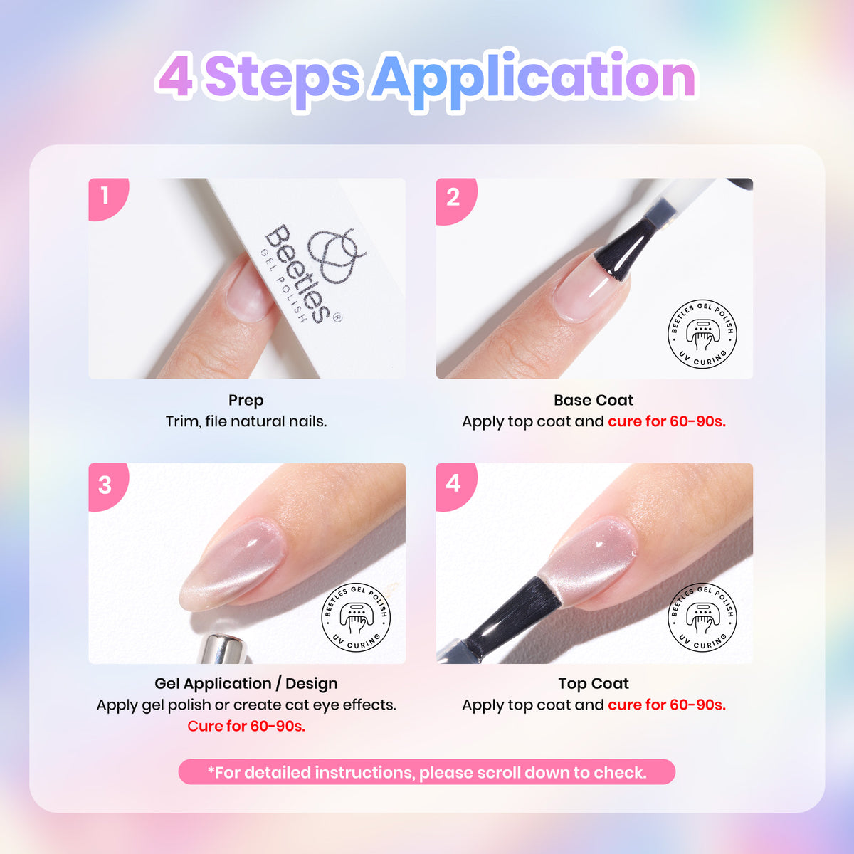 Beetles Gel Nail Starter Kit 20 Colors  Jelly & Cat Eye Gel Polish Set HEMA Free TPO Free All-in-One Mani Kit