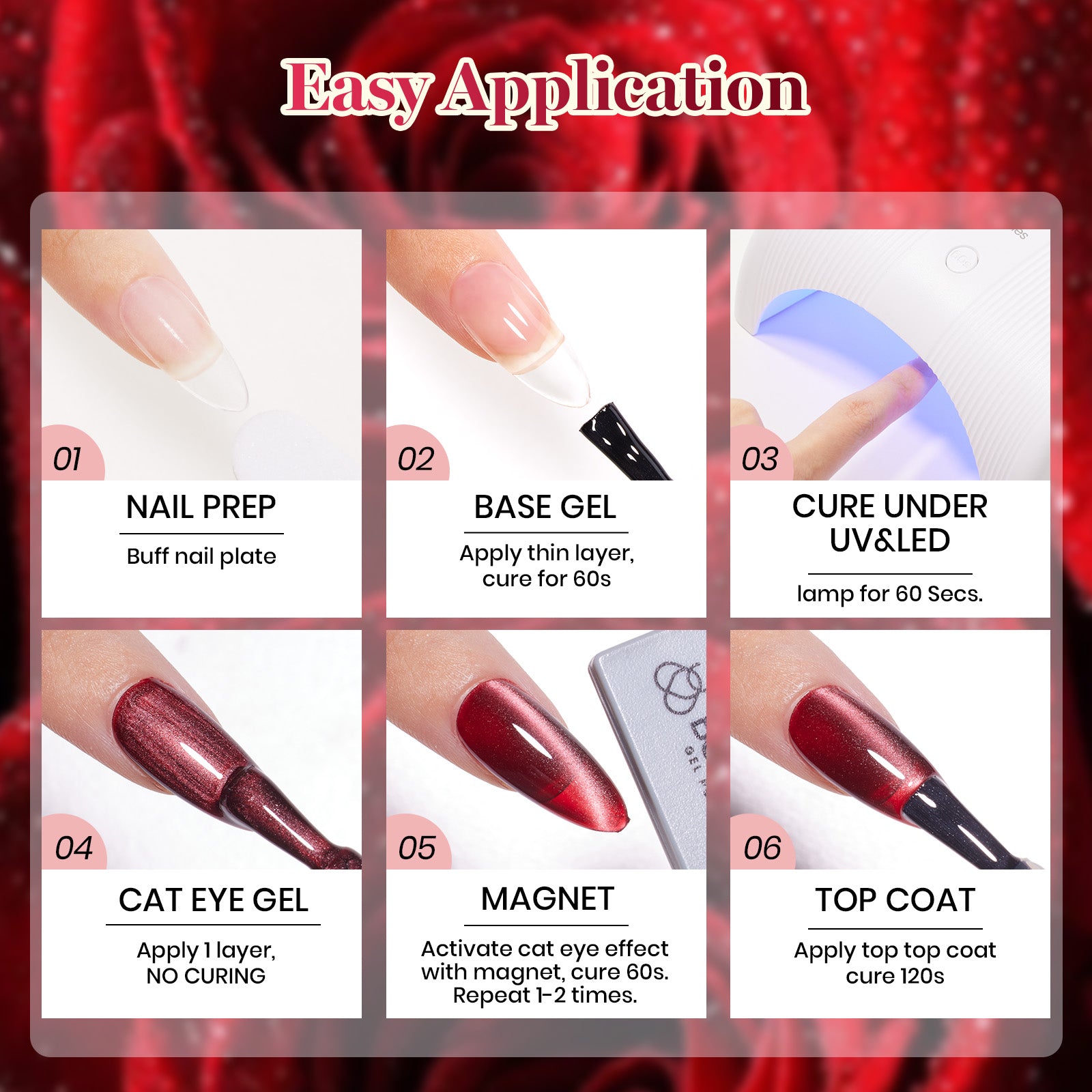 Beetles Burgundy Dream Red 20 Colors Gel Nail Polish Set Jelly Glitter Cat Eye Solid Color Halloween Nails 7.5ml Each