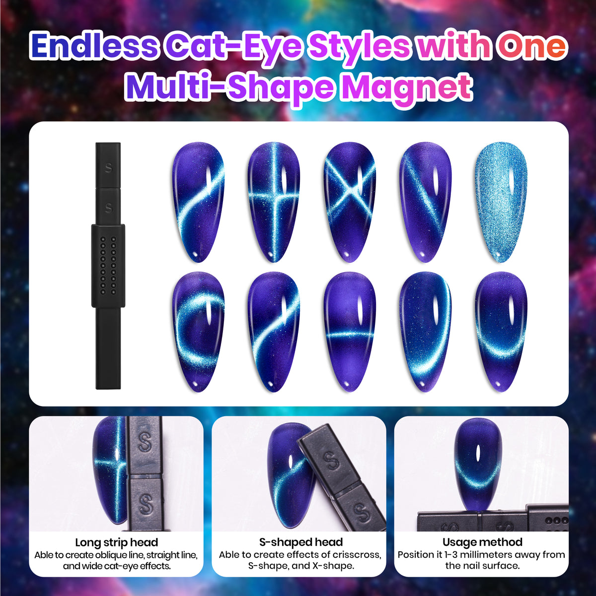 Beetles Stellar Drift Halloween Nails 20 Colors Cat Eye Gel Nail Polish Set Hema Free & TPO Free