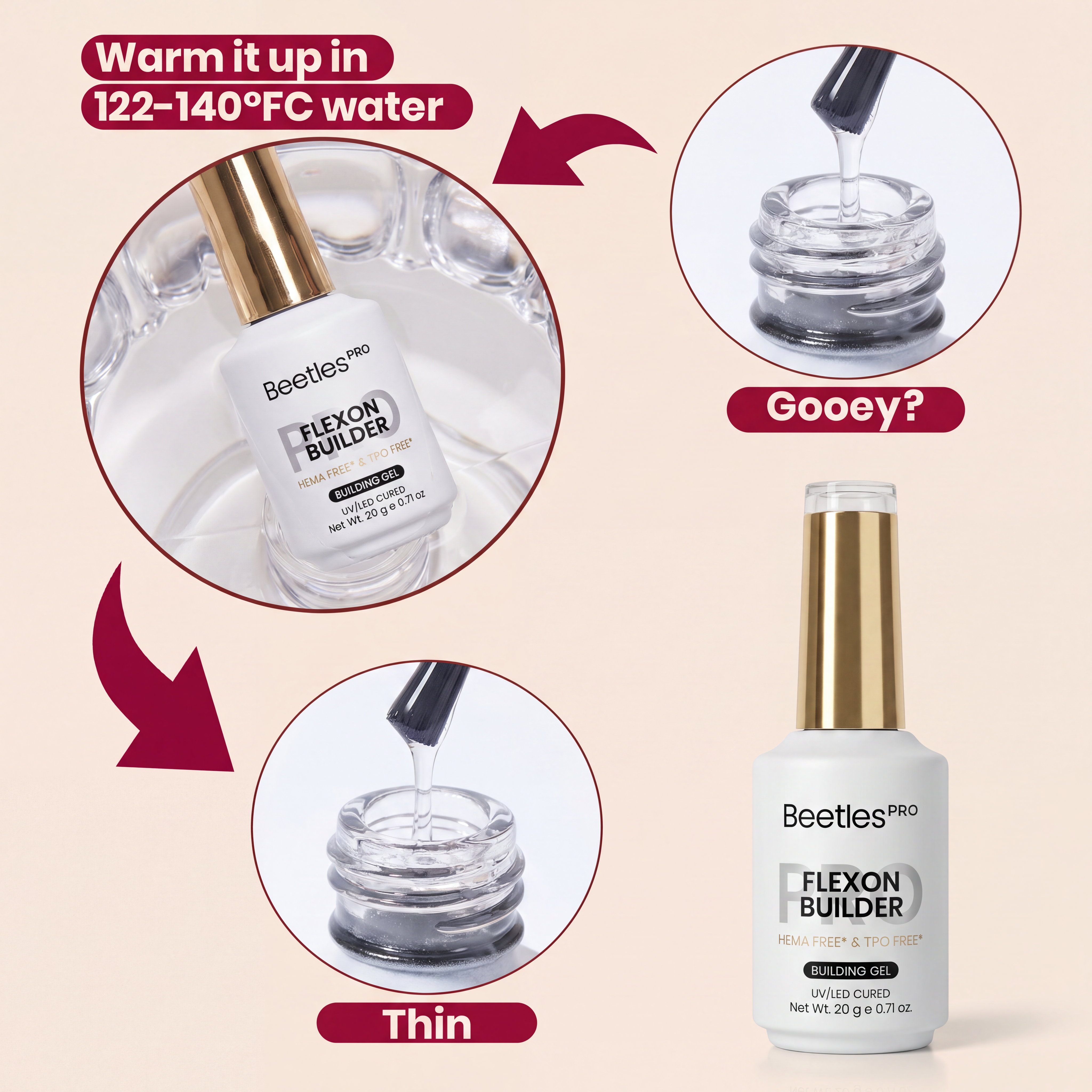 Beetles Pro HEMA Free TPO Free Natural Nude Builder Gel