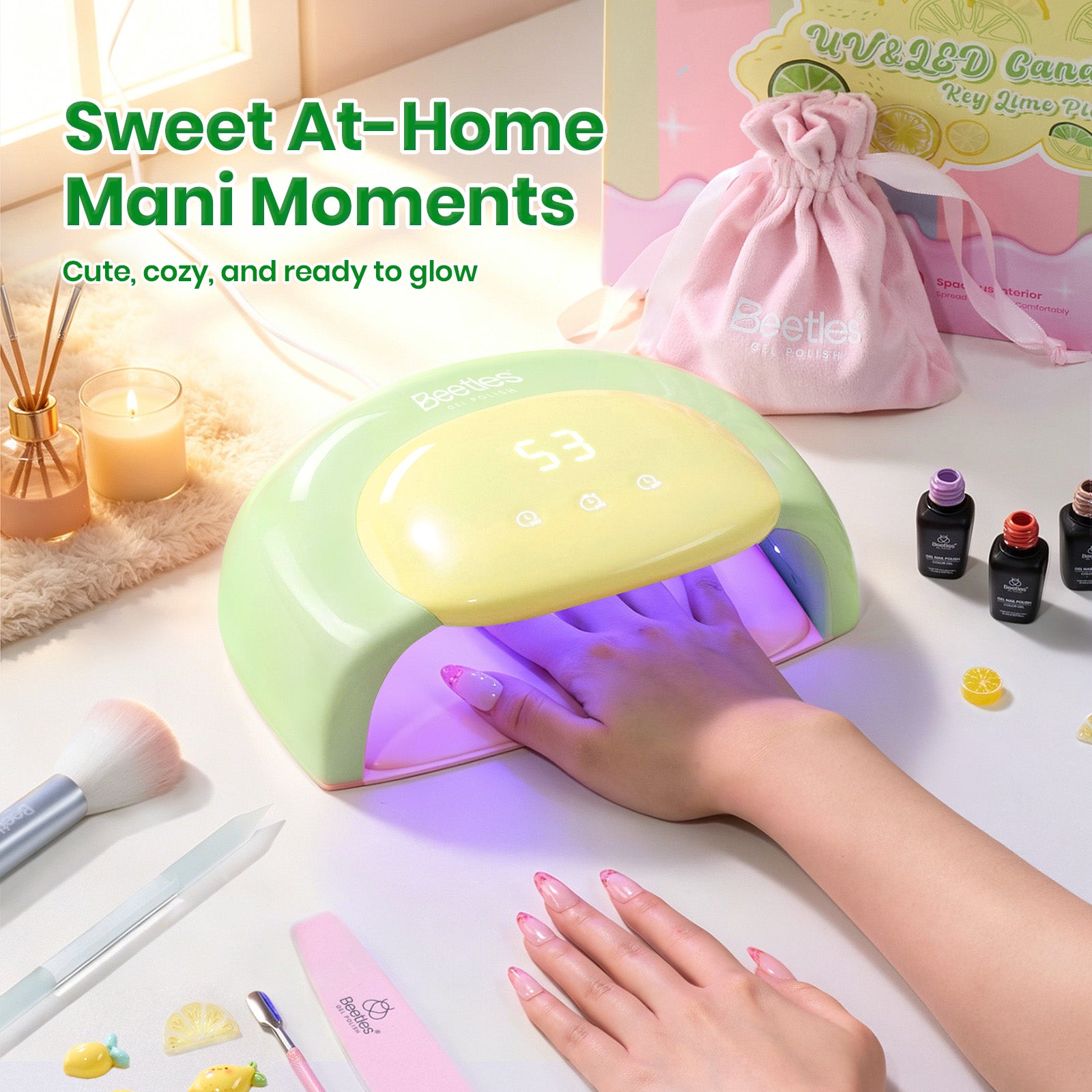 Beetles Candy Green UV Nail Lamp Digital Display 3 Timer Gel Nail Light
