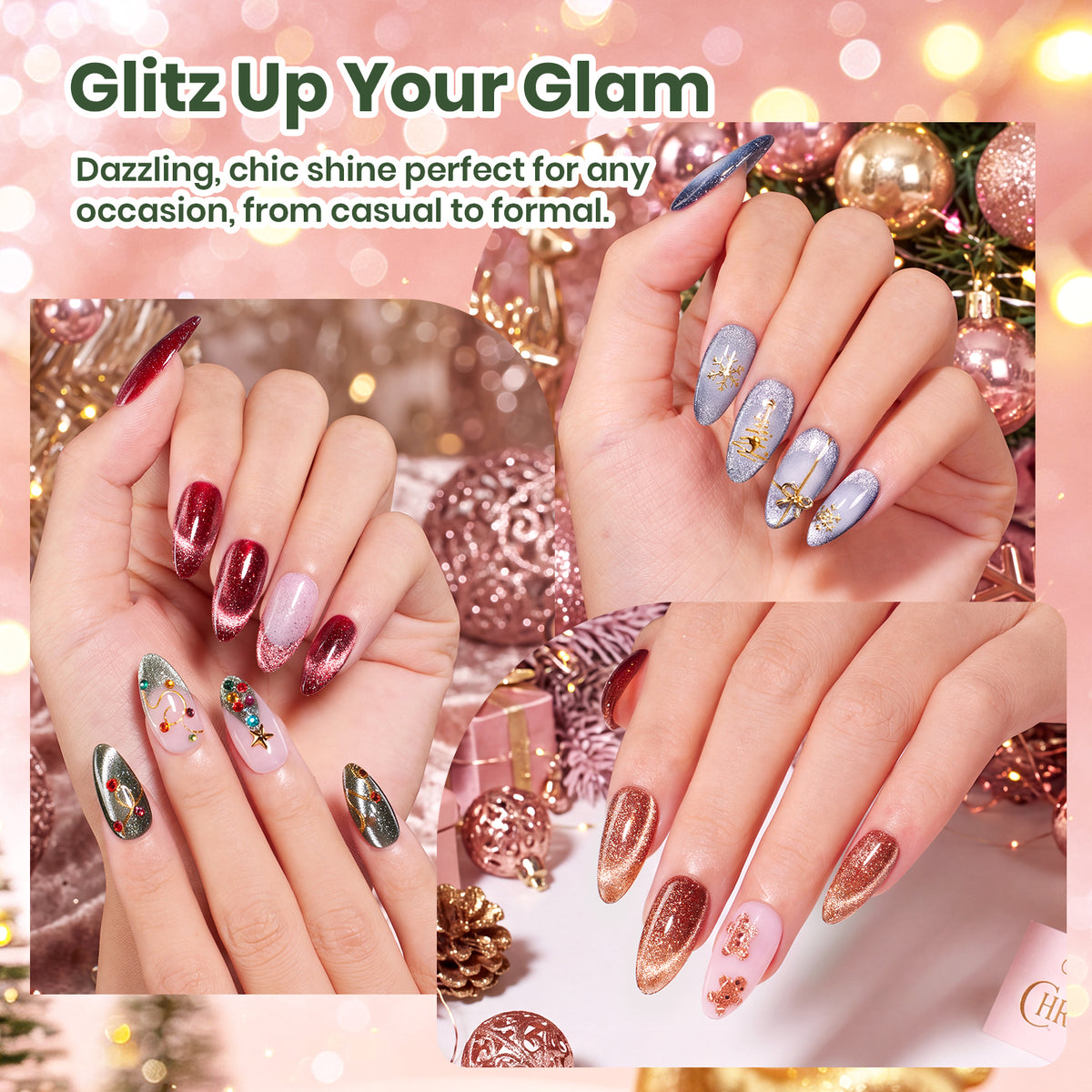 Beetles Christmas Nails - Yuletide Jewels