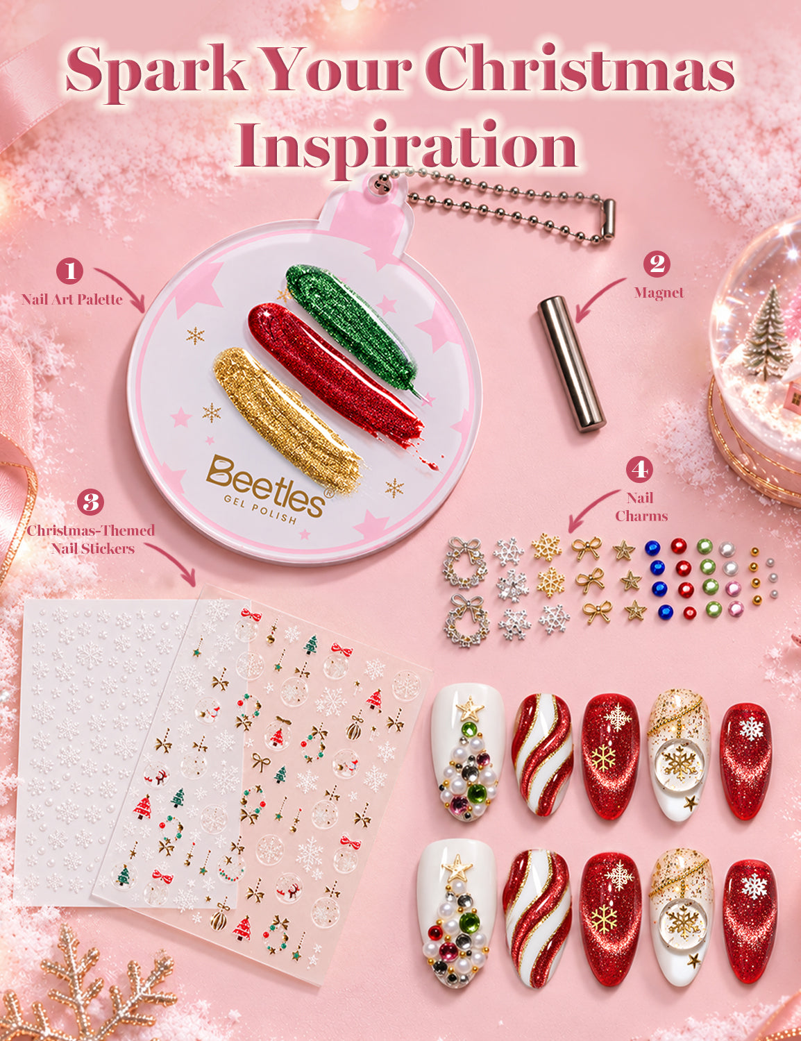 Beetles 2026 Advent Calendar Winter Wonderland 24 Colors Christmas Gift Box HEMA Free TPO Free Gel Polish Kit