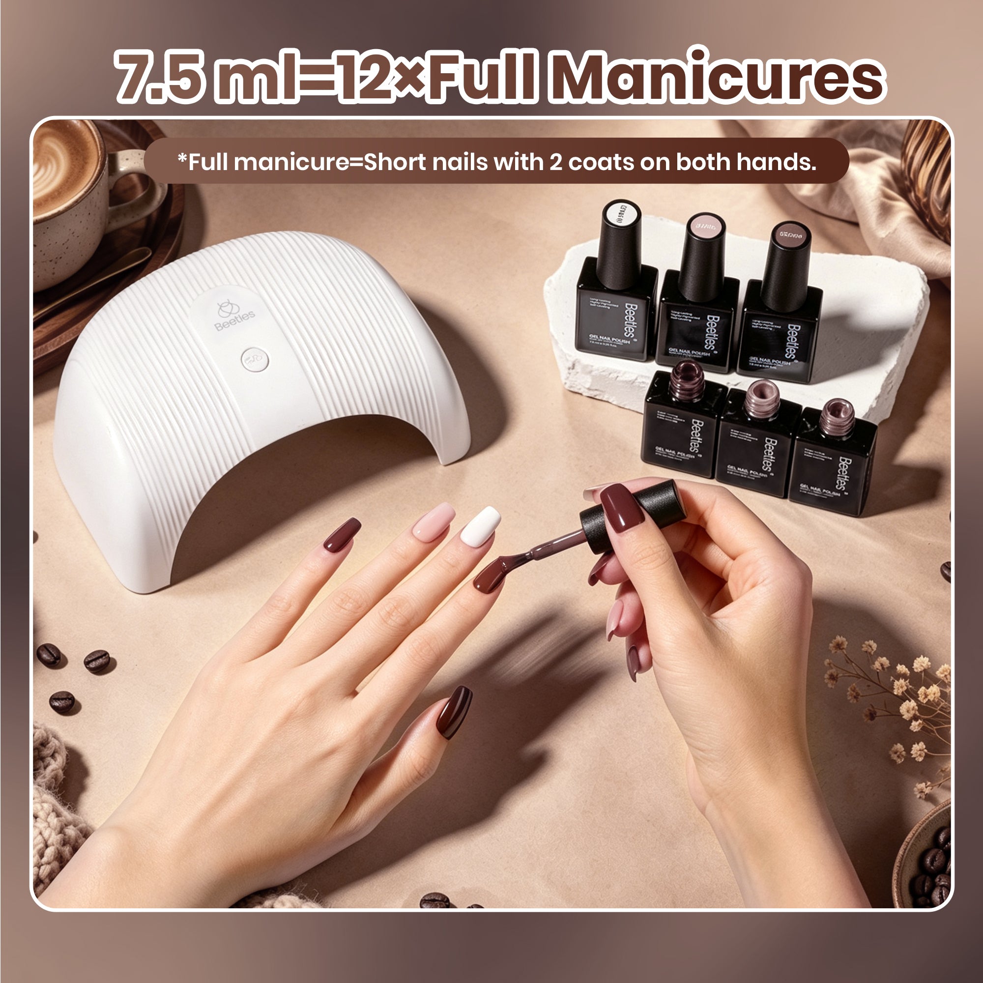 Beetles Caramel Cappuccino Neutral Brown HEMA-FREE & TPO-FREE 6 Colors Gel Polish Set