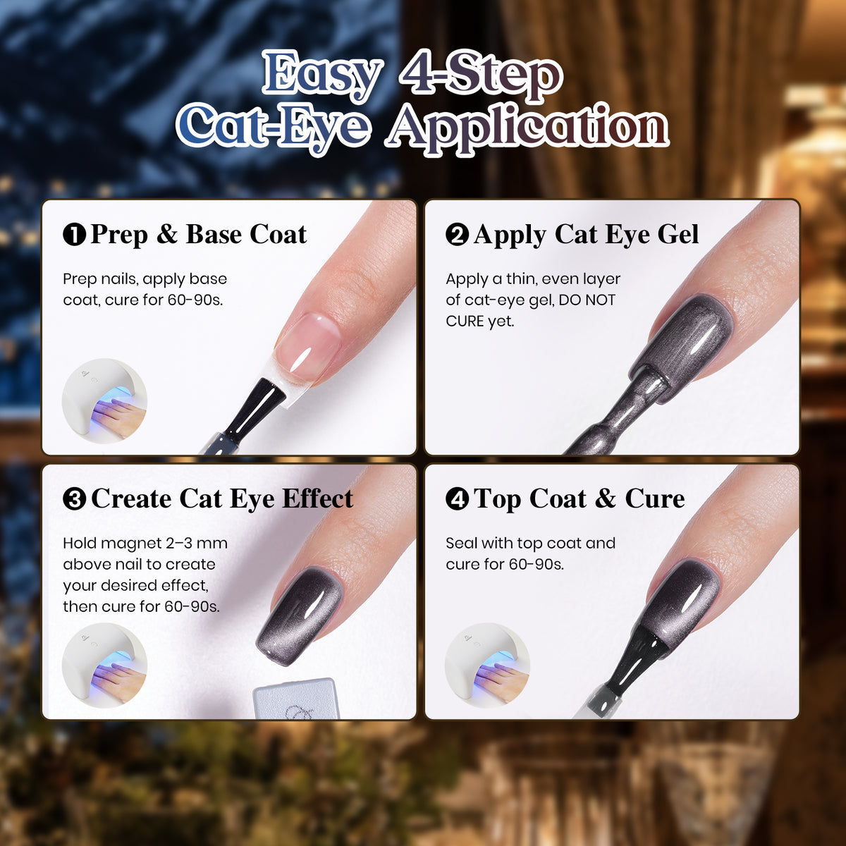 Beetles Courchevel Holiday Fall & Winter Nails 15 Colors Gel Nail Polish Set with Cat Eye Colors Halloween Nails
