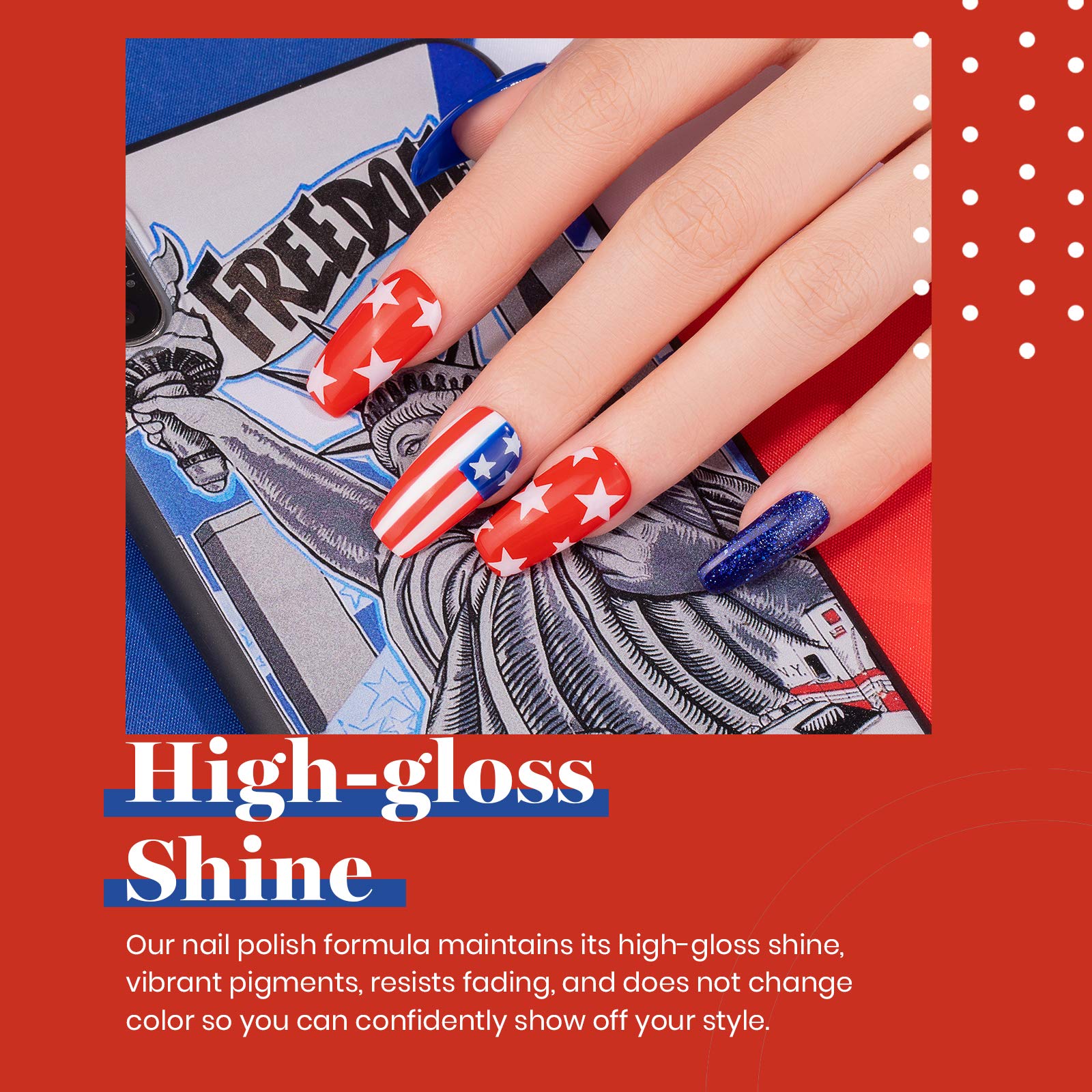 Red Blue White | Gel Polish 6 Colors Set