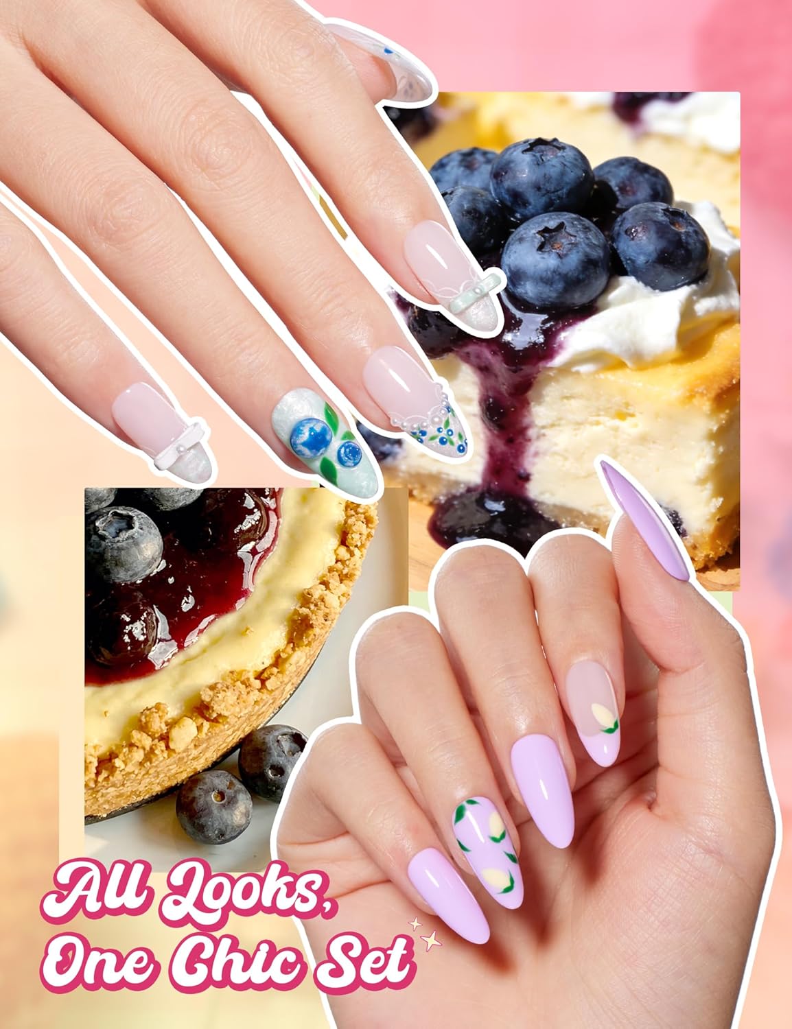 Dessert Feast | 30 HEMA Free Colors with Top and Base Coat, 10ml Each Spring Nails