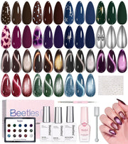 Beetles Courchevel Holiday Fall & Winter Nails 15 Colors Gel Nail Polish Set with Cat Eye Colors Halloween Nails