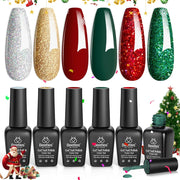 Sparkle Green Glitter Set | 6 Colors Gel Polish Set