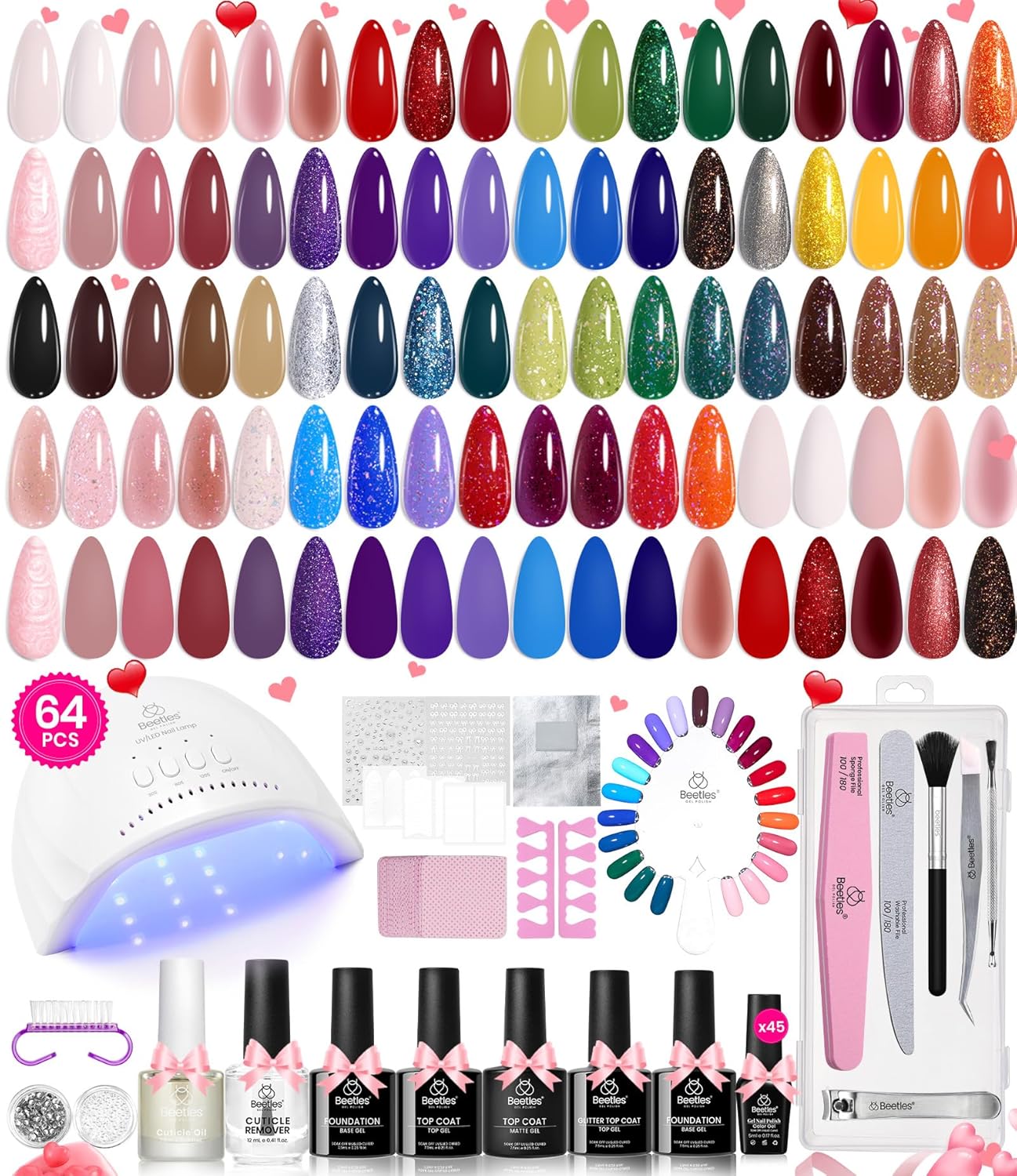Mystic Wonderland Kit: 45 Colors Nail All in one Starter Kit (total 68pcs)