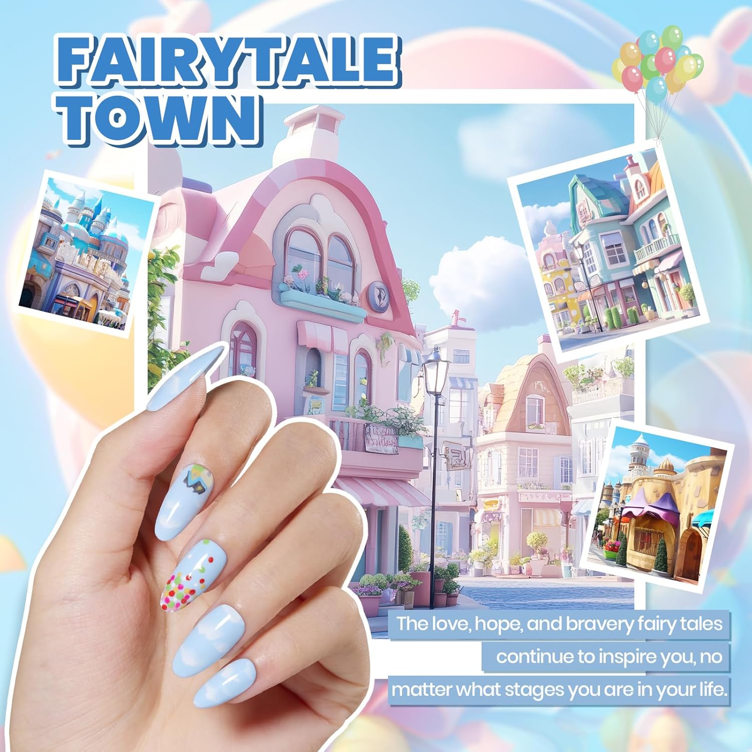 Fairytale Town: Total 68pcs 35 Gel Nail All in one Starter Kit