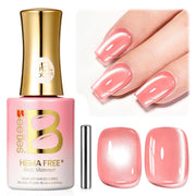 Beetles Rosy Shimmer Pink Cat Eye Gel Nail Polish - 15ML Glass Pink Glitter Cat Eye Gel Polish Magnetic Shimmer Effect Soak Off UV Summer Nails Nail Art Design