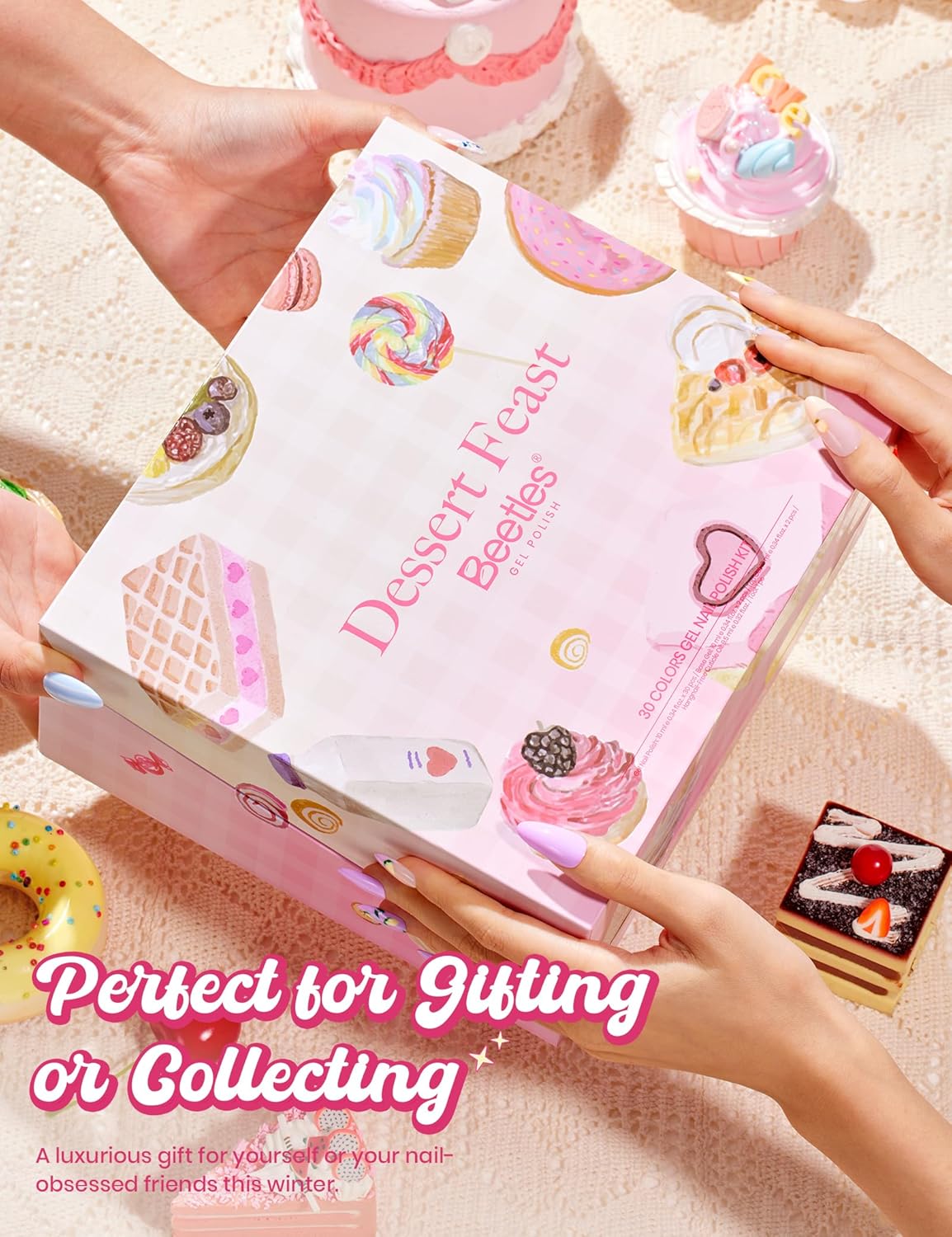 Dessert Feast | 30 HEMA Free Colors with Top and Base Coat, 10ml Each Spring Nails