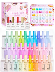 Dessert Feast | 30 HEMA Free Colors with Top and Base Coat, 10ml Each Spring Nails