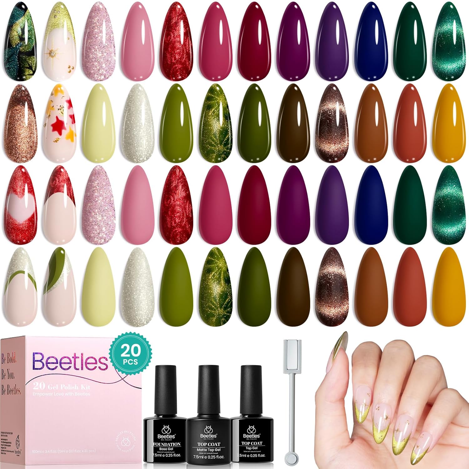 Urban Whispers - 20 Gel Colors Set with Top and Base Coat (5ml