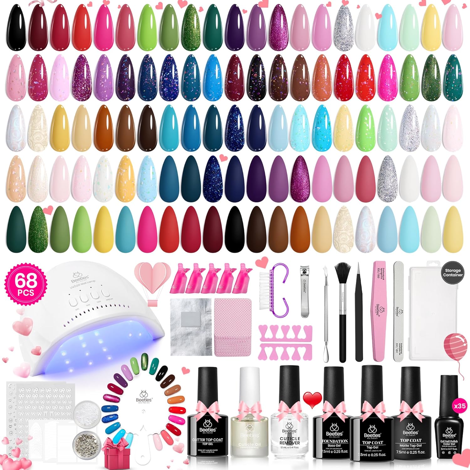 Fairytale Town: Total 68pcs 35 Gel Nail All in one Starter Kit