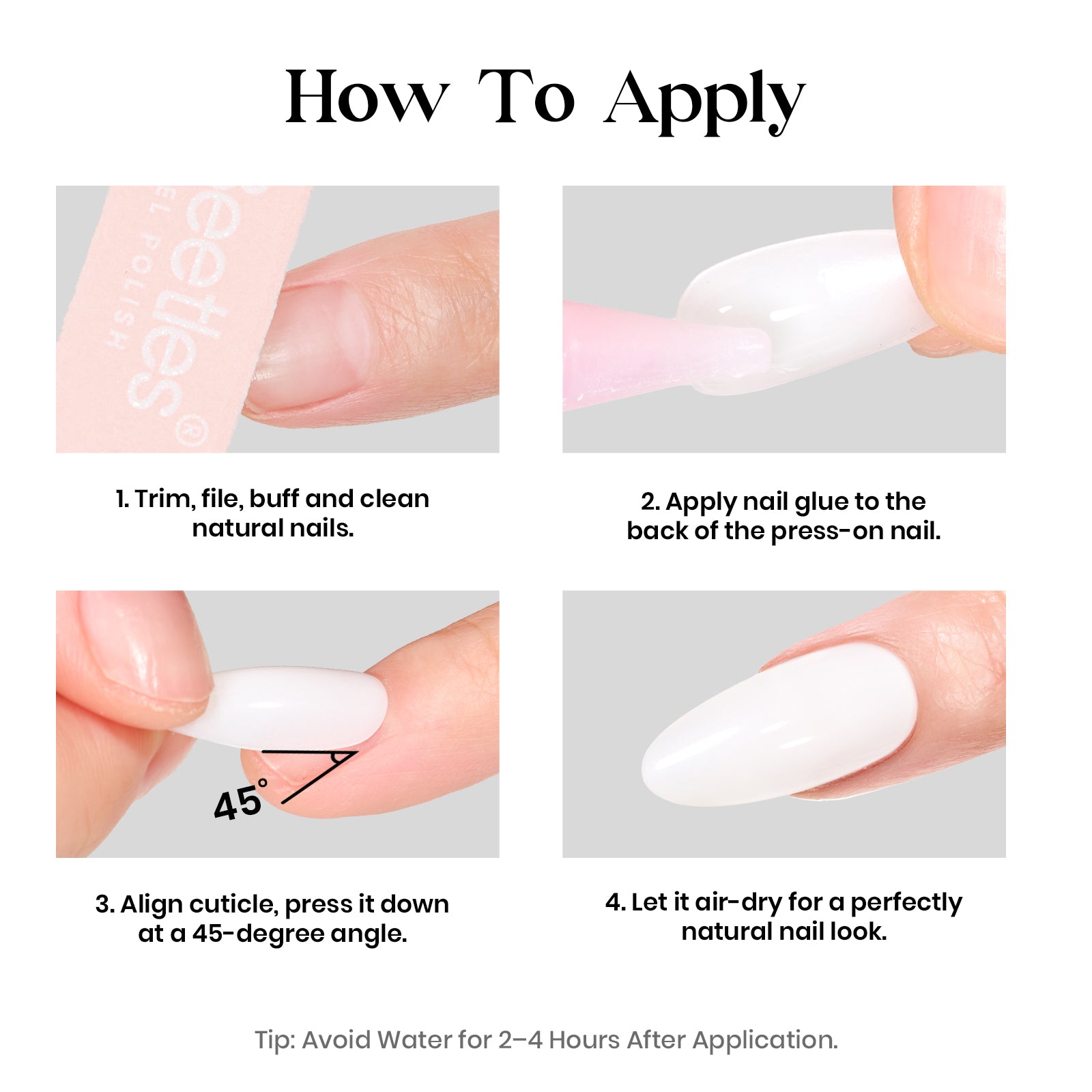 Beetles Stay Shining Milky White Press On Nails Short Square