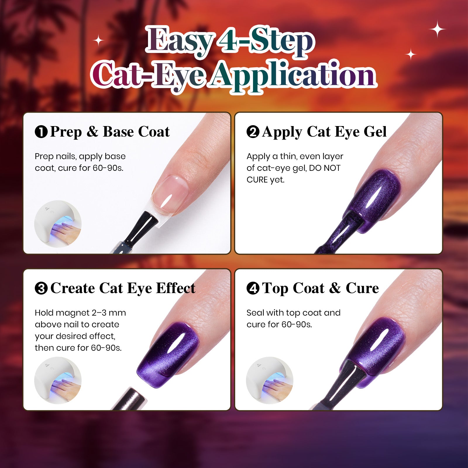 Beetles Dusk Radiance 6 Colors Iridescent Cat Eye Gel Polish 7.5ml Set Halloween Nails