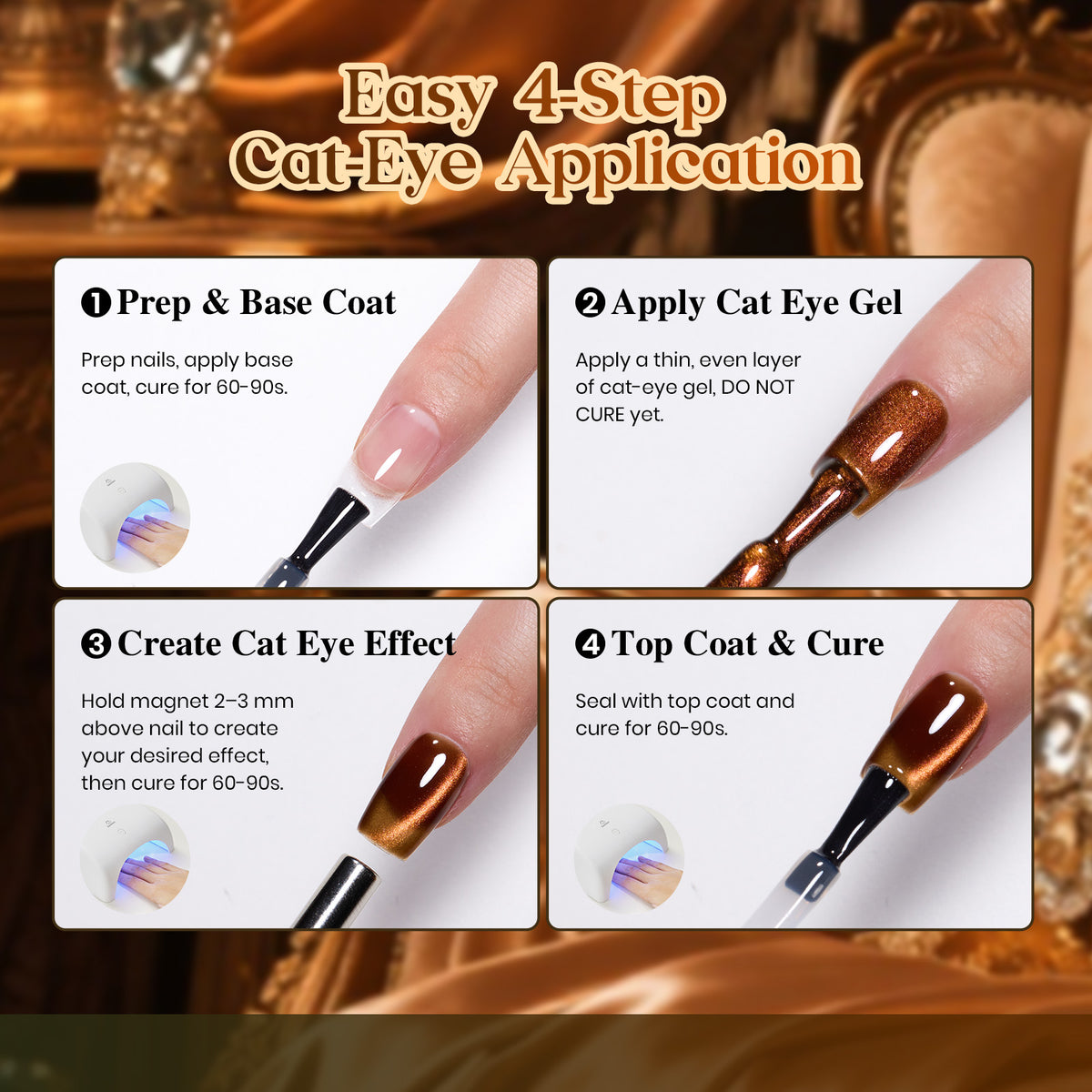 Beetles Vintage Jewel Halloween 6 Colors Cat Eye Gel Polish Set Fall Nails